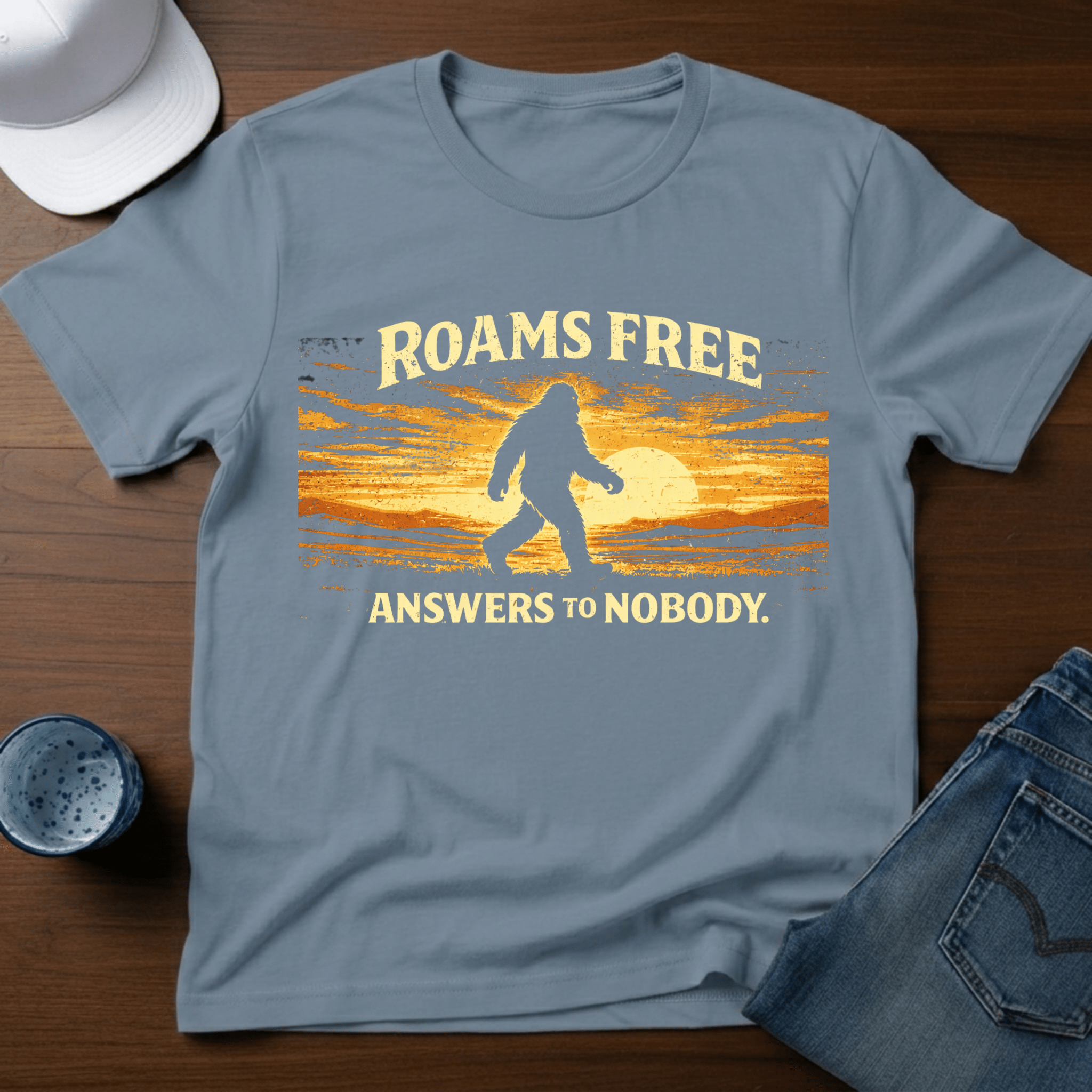 Roams Free - Answers To Nobody. T-Shirt - Deadpan Outdoors Co.