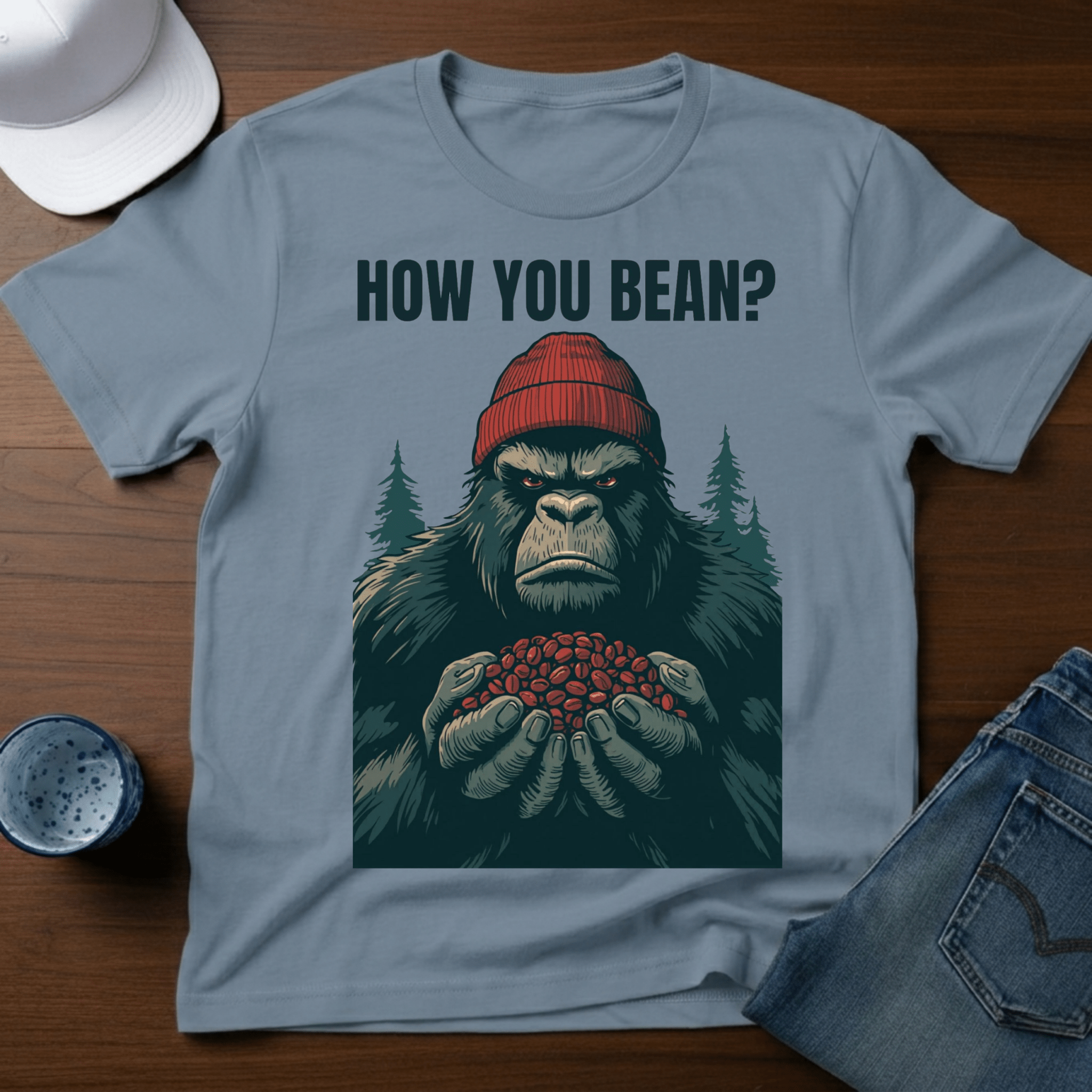How You Bean T-Shirt - Funny Sasquatch Coffee Tee - Deadpan Outdoors Co.