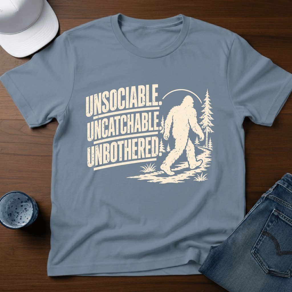 Unsociable. Uncatchable. Unbothered. T-Shirt - Deadpan Outdoors Co.