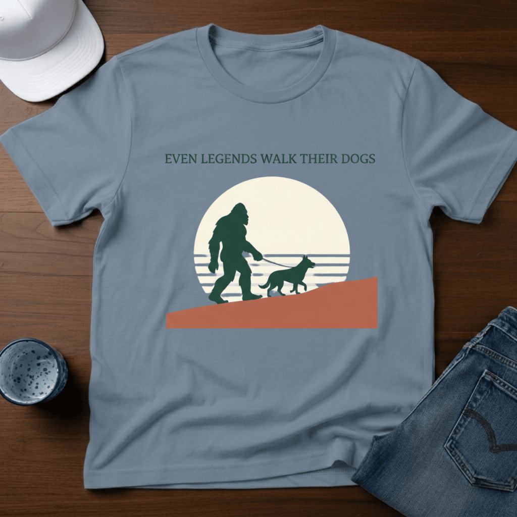 Even Legends Walk Their Dogs T-Shirt - Deadpan Outdoors Co.