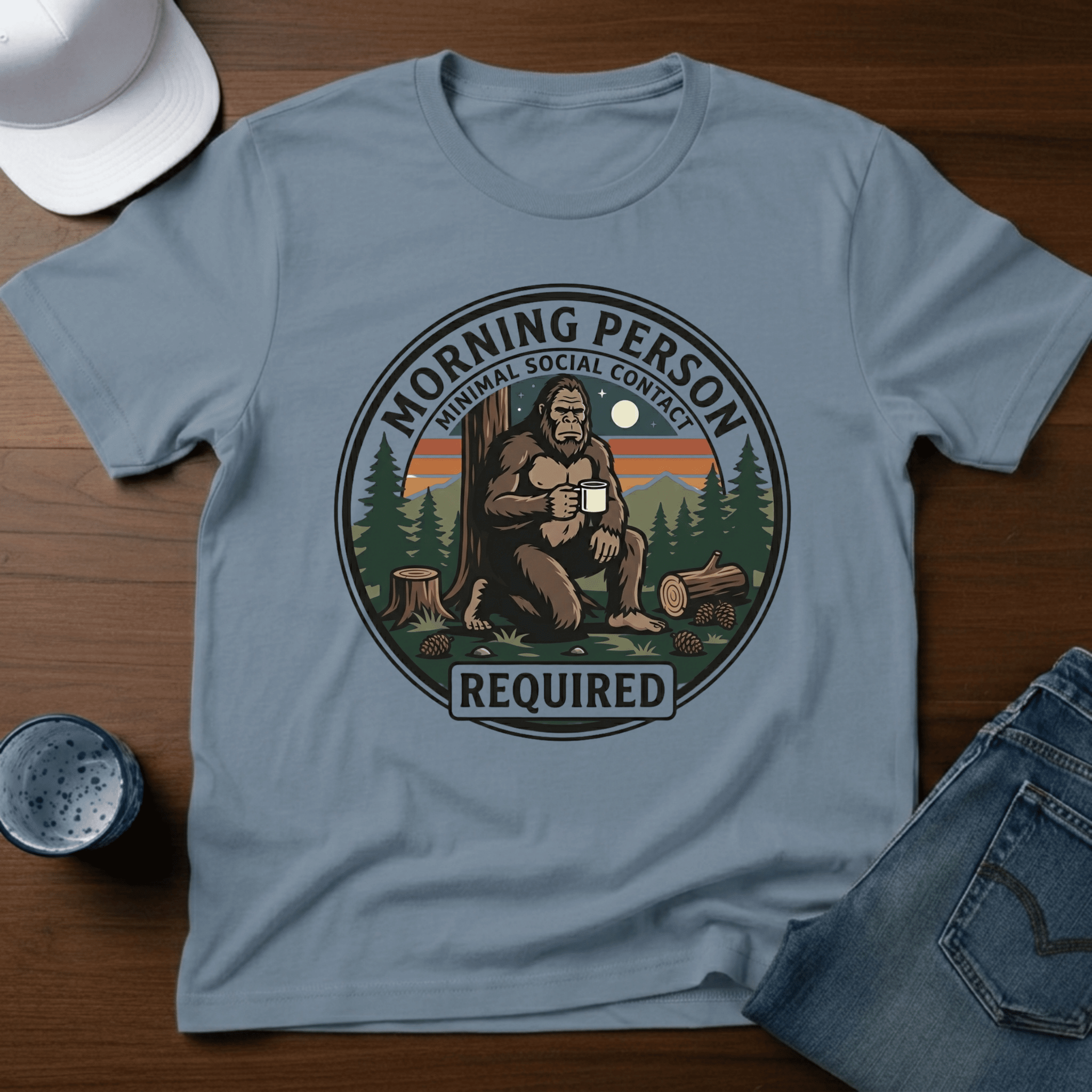 Morning Person Minimal Social Contact Required T-Shirt - Deadpan Outdoors Co.