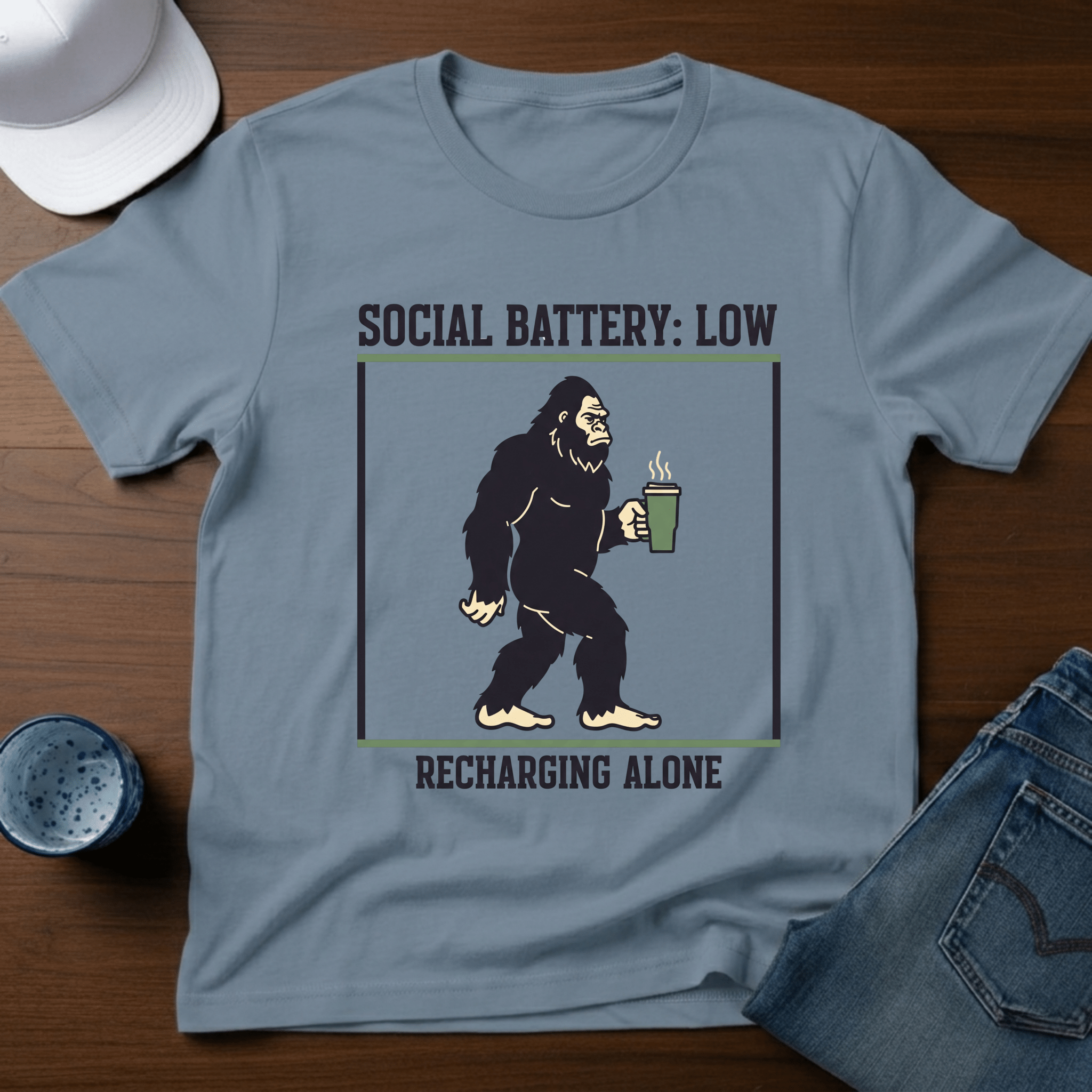 Social Battery Low T-Shirt - Deadpan Outdoors Co.