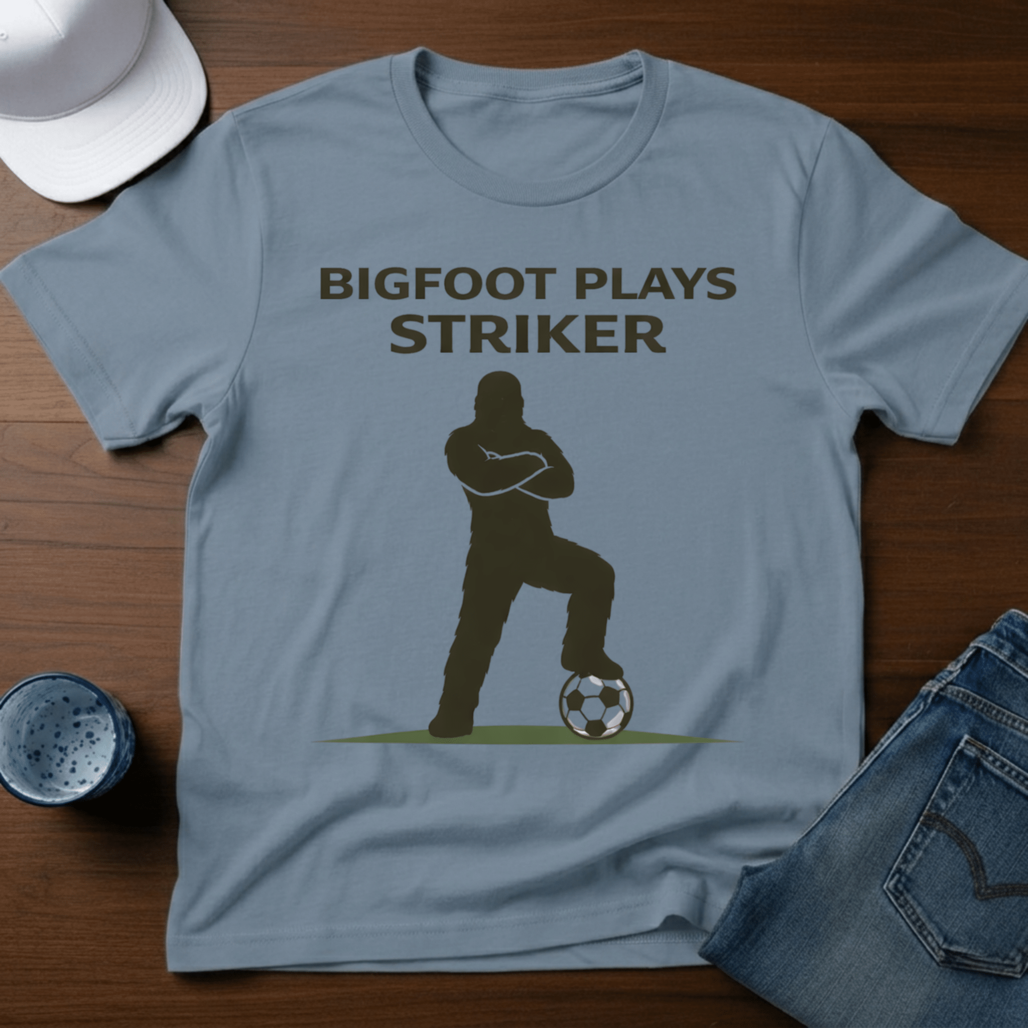 Bigfoot Plays Striker T-Shirt - Deadpan Outdoors Co.