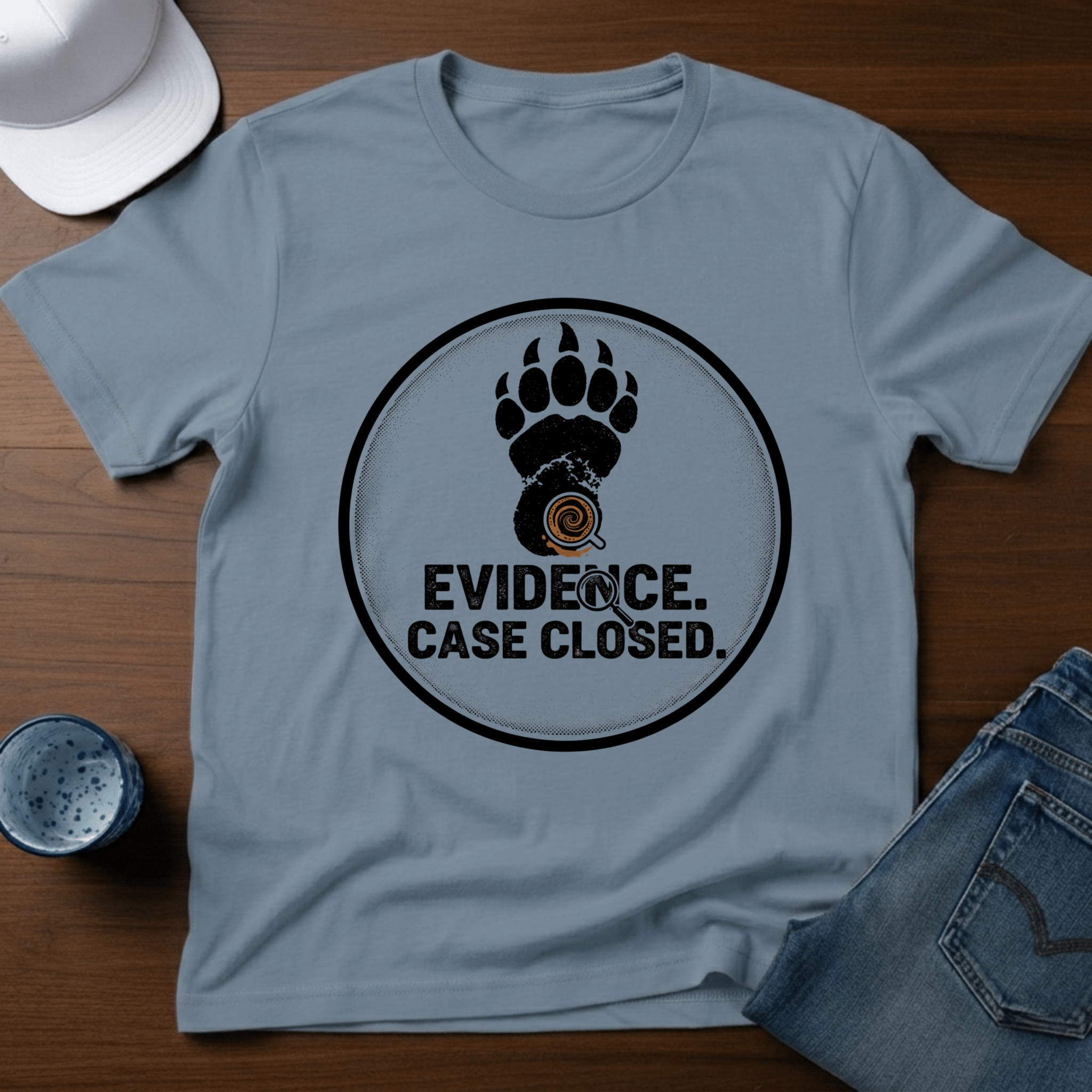 Evidence. Case Closed T-Shirt - Deadpan Outdoors Co.