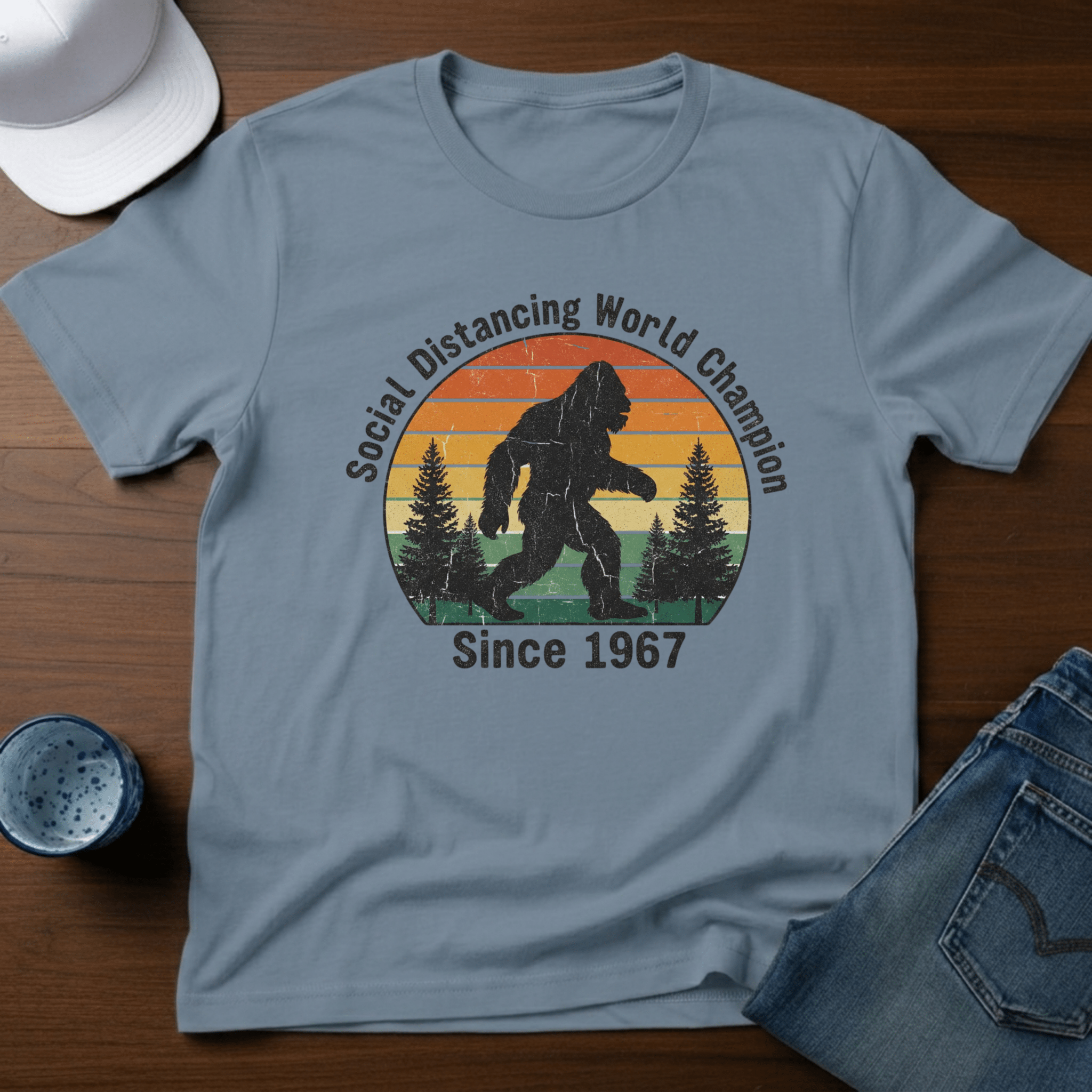 Social Distancing World Champion T-Shirt - Deadpan Outdoors Co.