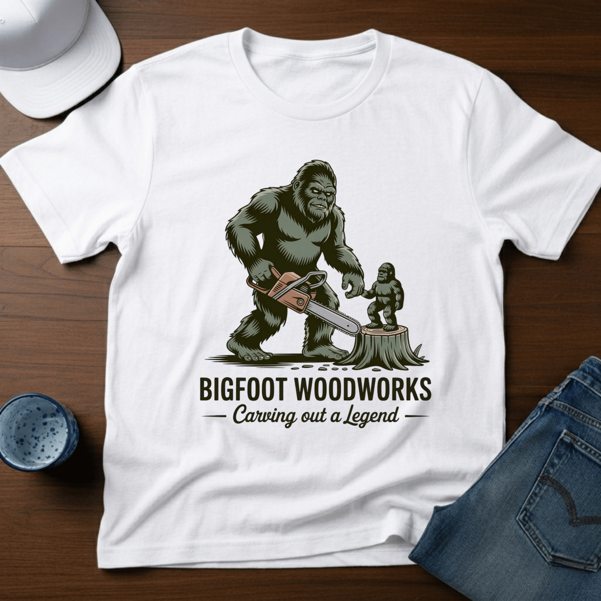 Bigfoot Woodworks - Carving Out A Legend T-Shirt - Deadpan Outdoors Co.