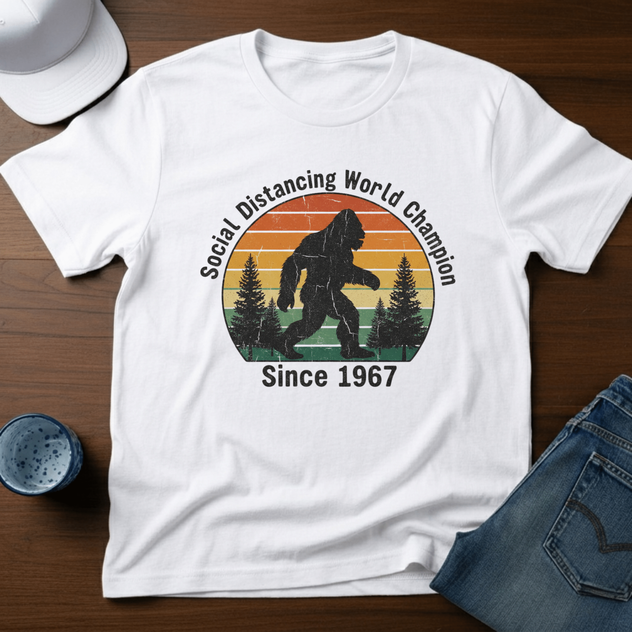 Social Distancing World Champion T-Shirt - Deadpan Outdoors Co.