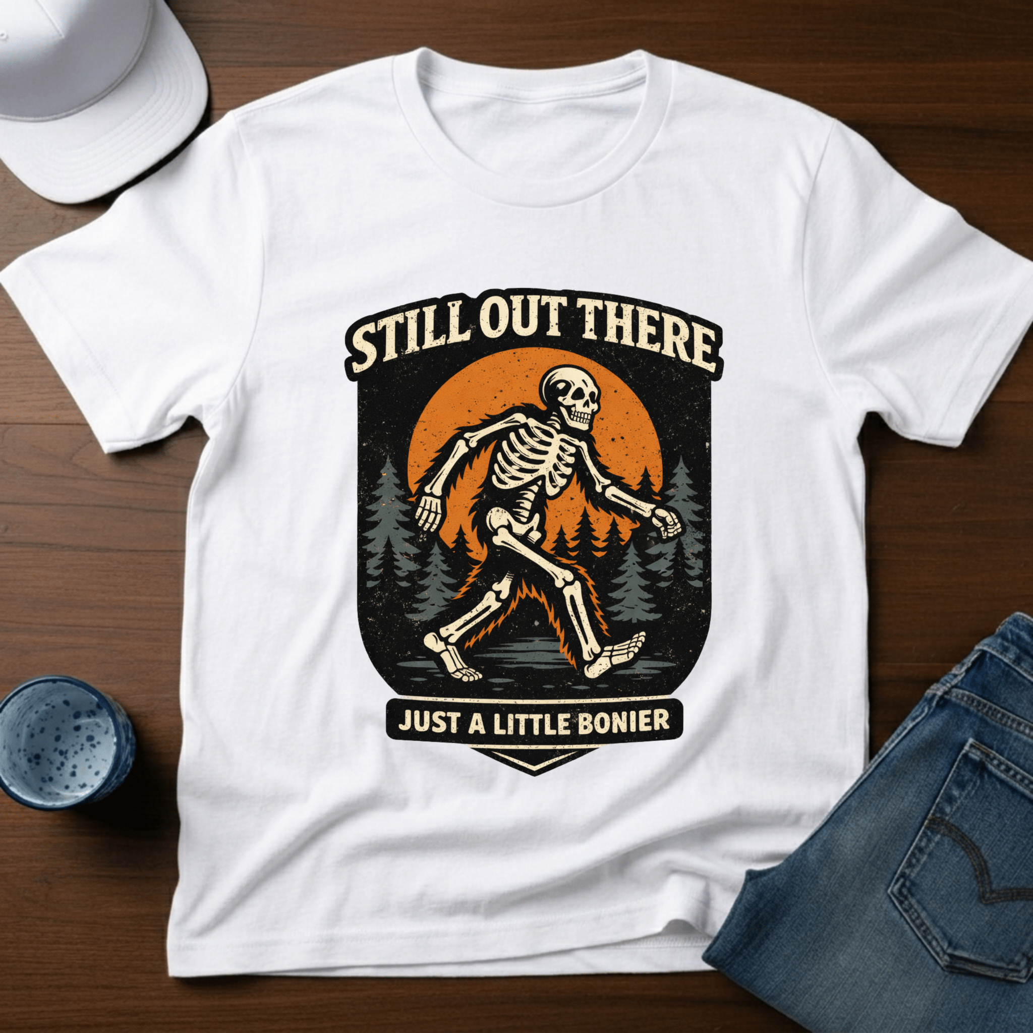 Still Out There Just A Little Bonier T-Shirt - Deadpan Outdoors Co.