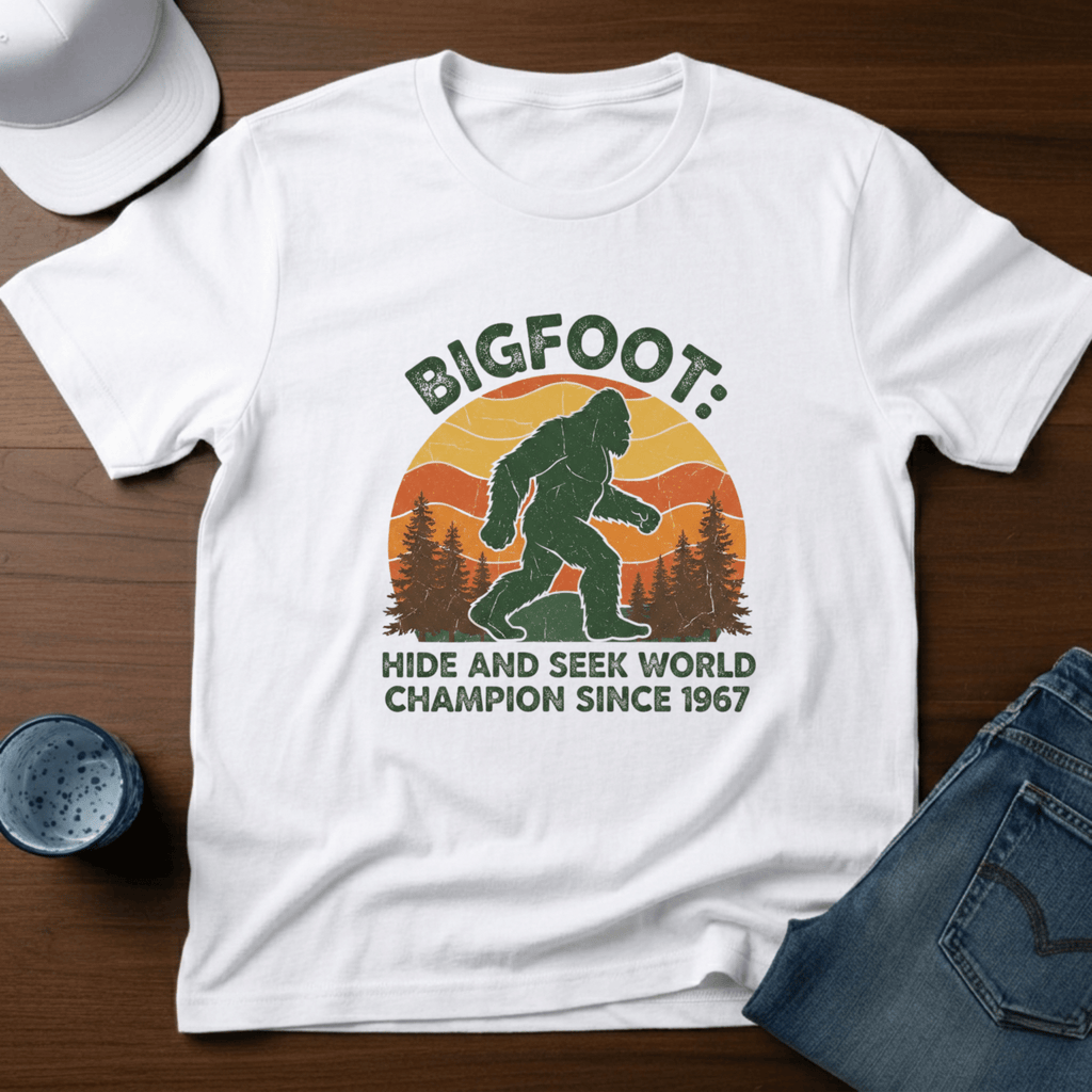 Bigfoot: Hide And Seek World Champion T-Shirt - Deadpan Outdoors Co.