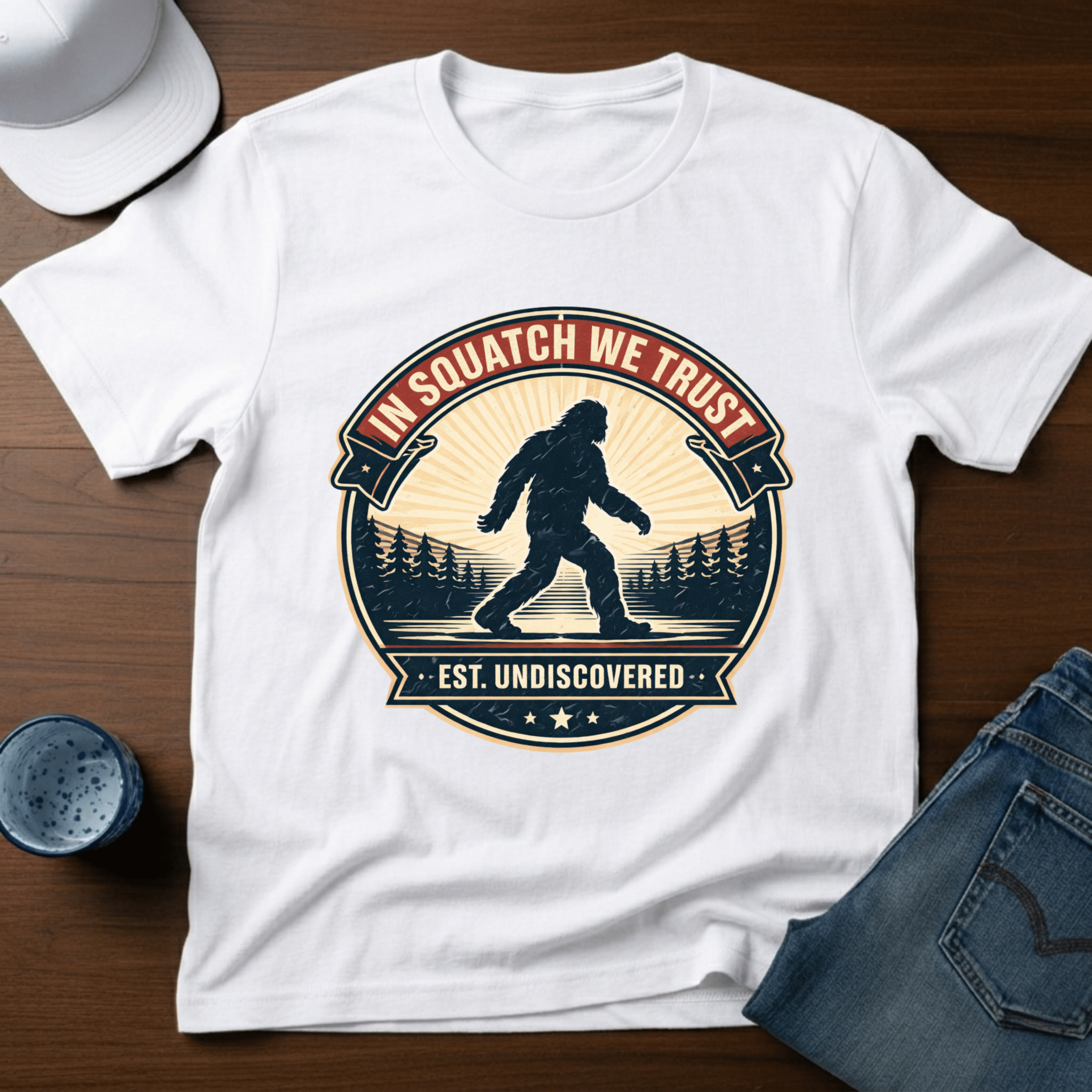 In Squatch We Trust T-Shirt - Deadpan Outdoors Co.