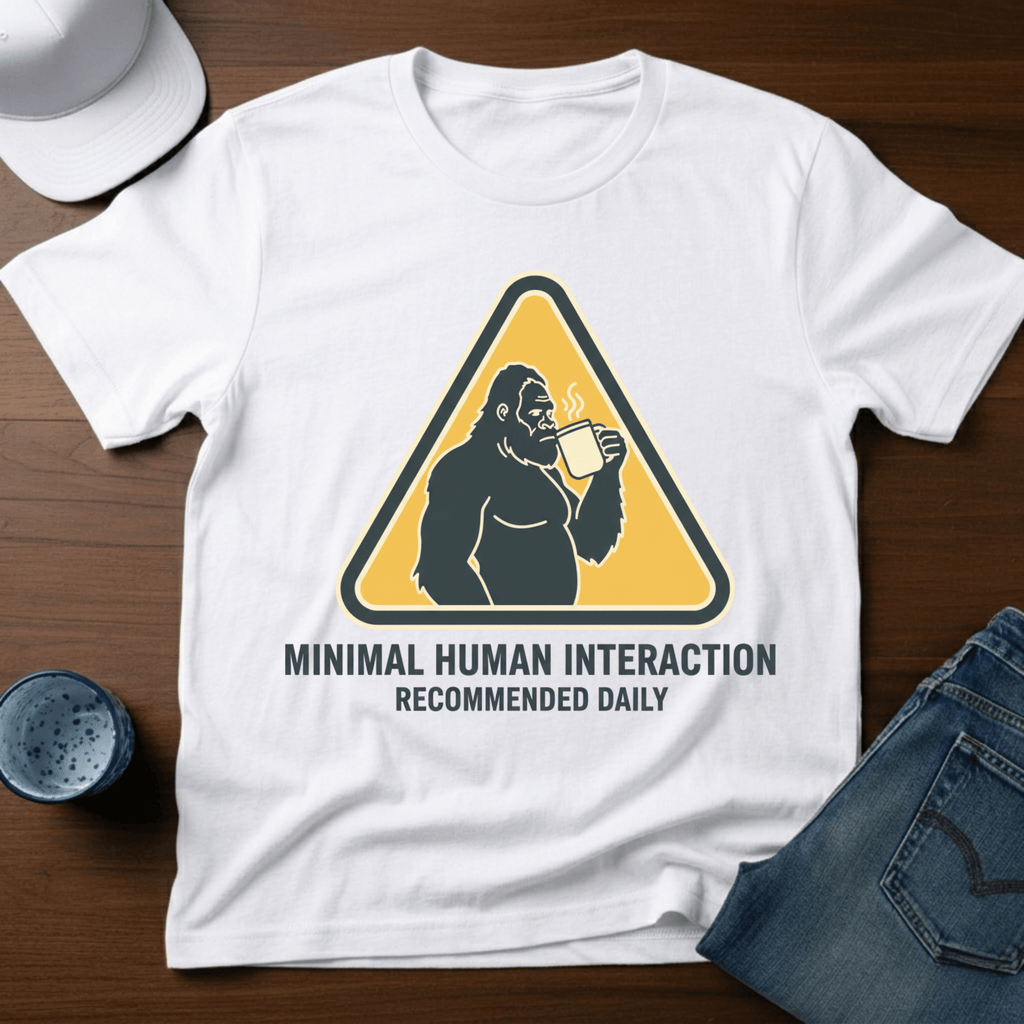 Minimal Human Interaction Recommended Daily T-Shirt - Deadpan Outdoors Co.