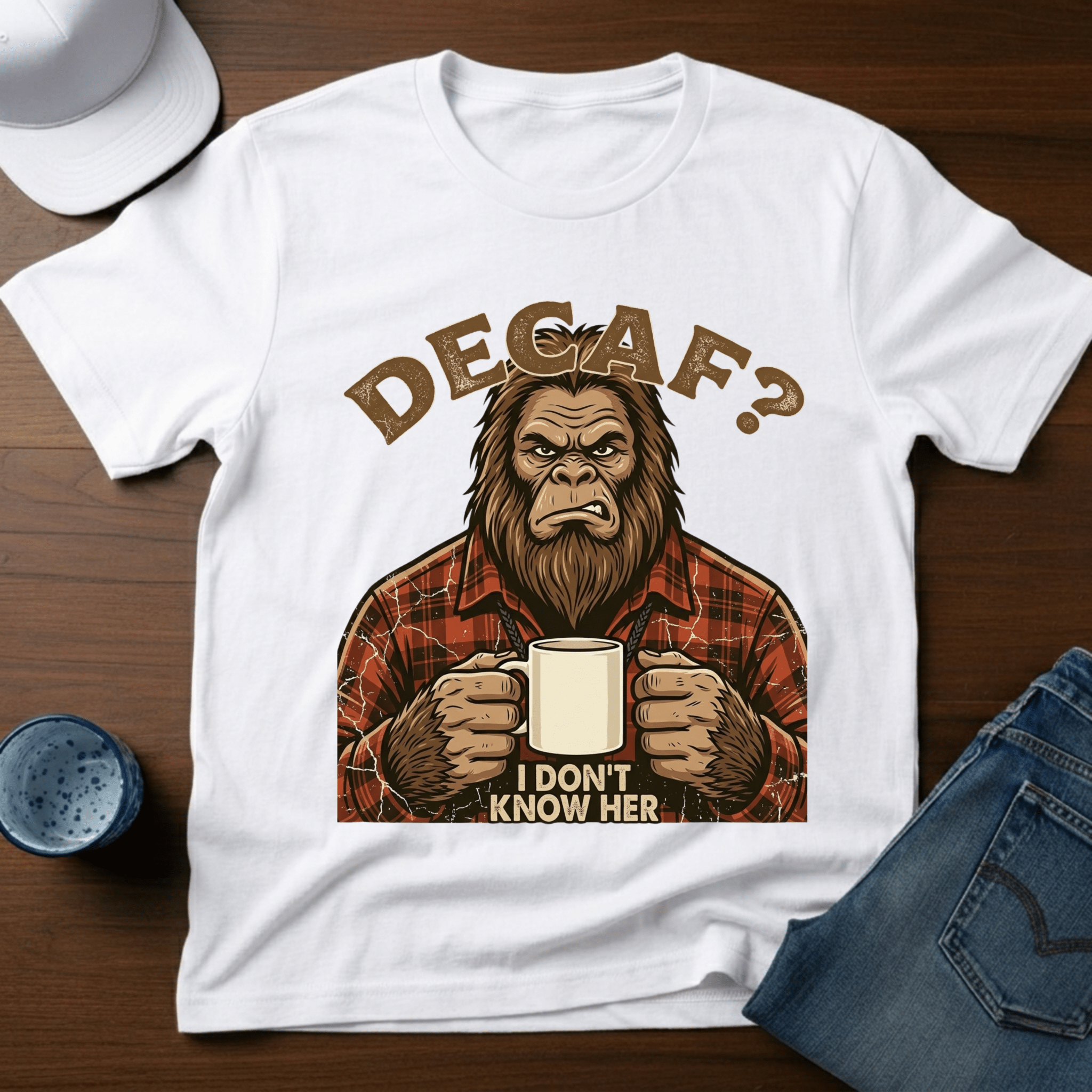 Decaf? I Don't Know Her T-Shirt - Deadpan Outdoors Co.