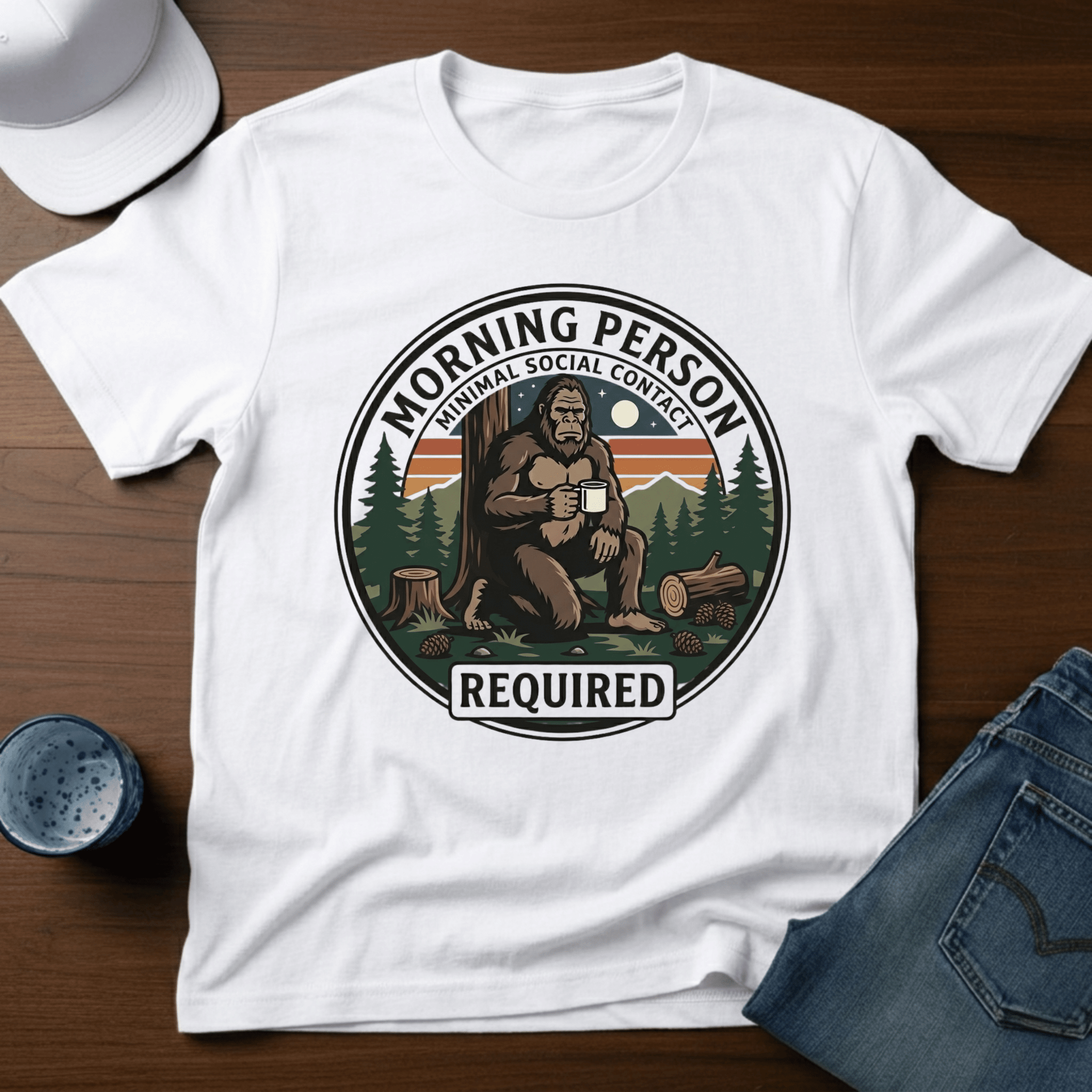 Morning Person Minimal Social Contact Required T-Shirt - Deadpan Outdoors Co.