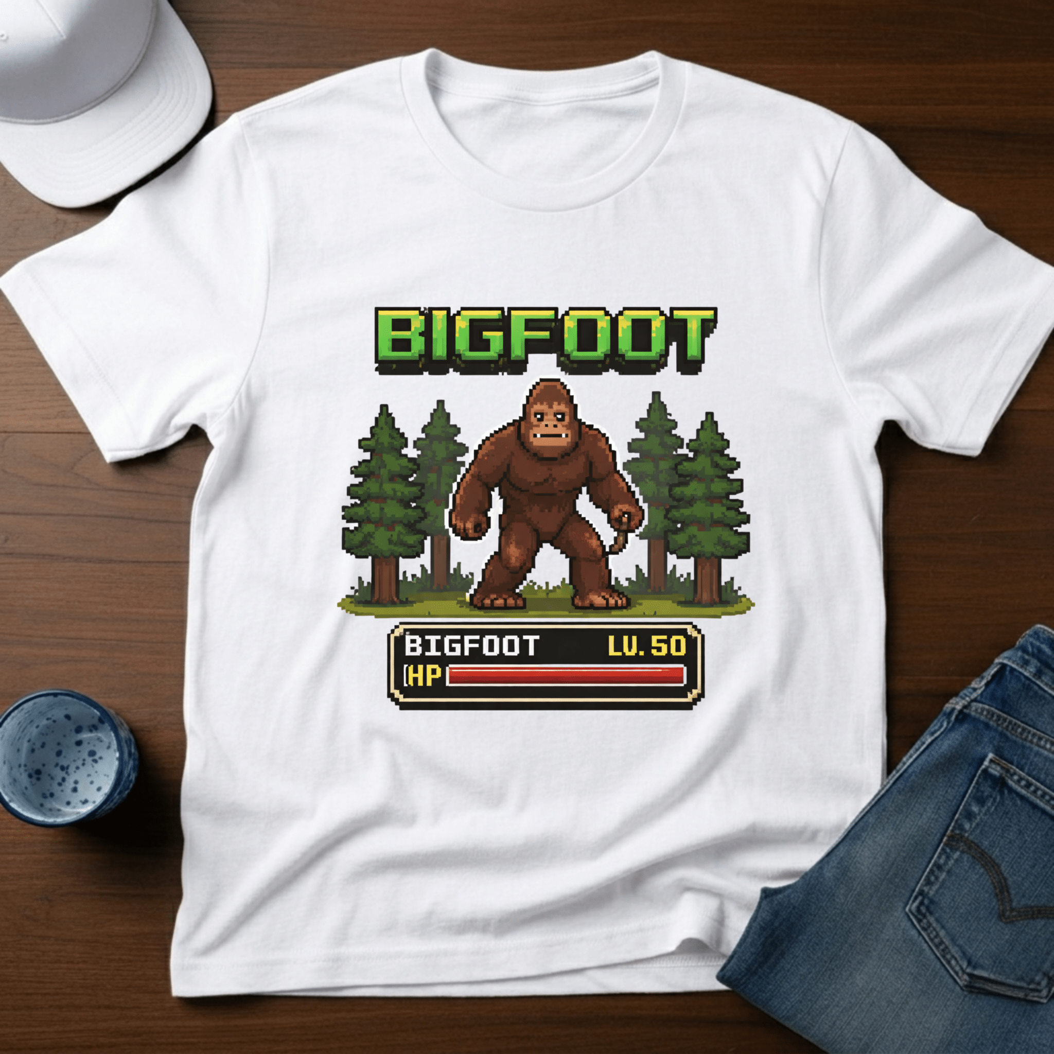 Bigfoot Retro Game T-Shirt - Deadpan Outdoors Co.