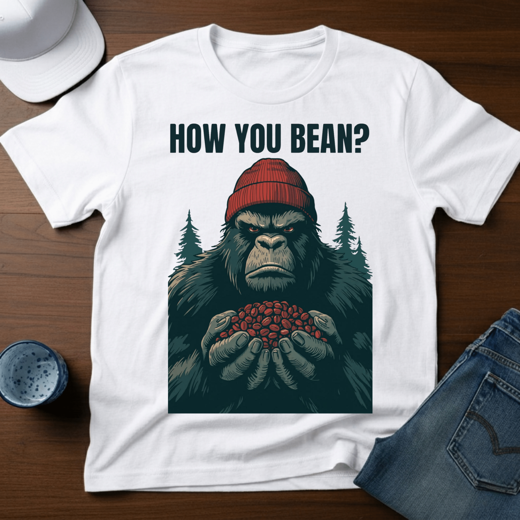 How You Bean T-Shirt - Funny Sasquatch Coffee Tee - Deadpan Outdoors Co.
