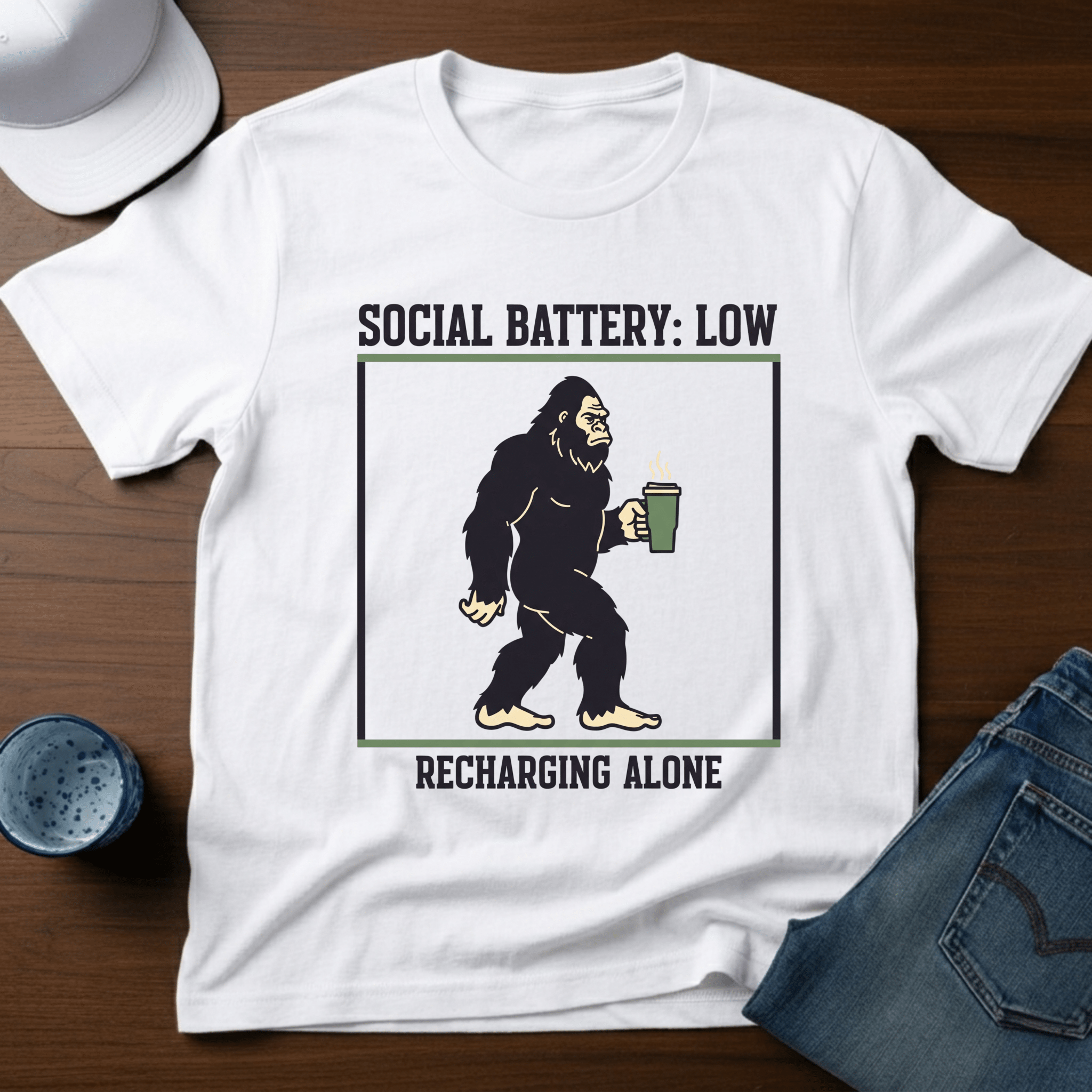 Social Battery Low T-Shirt - Deadpan Outdoors Co.