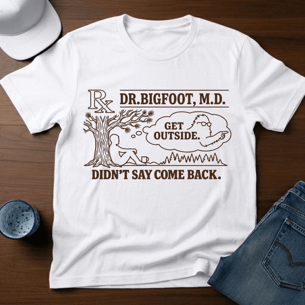 Dr. Bigfoot M.D. - Get Outside - Didn't Say Come Back T-Shirt - Deadpan Outdoors Co.