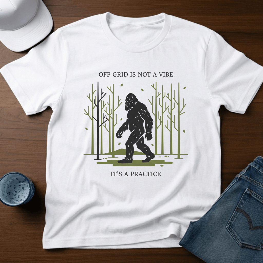 Off Grid Is Not A Vibe It's A Practice T-Shirt - Deadpan Outdoors Co.