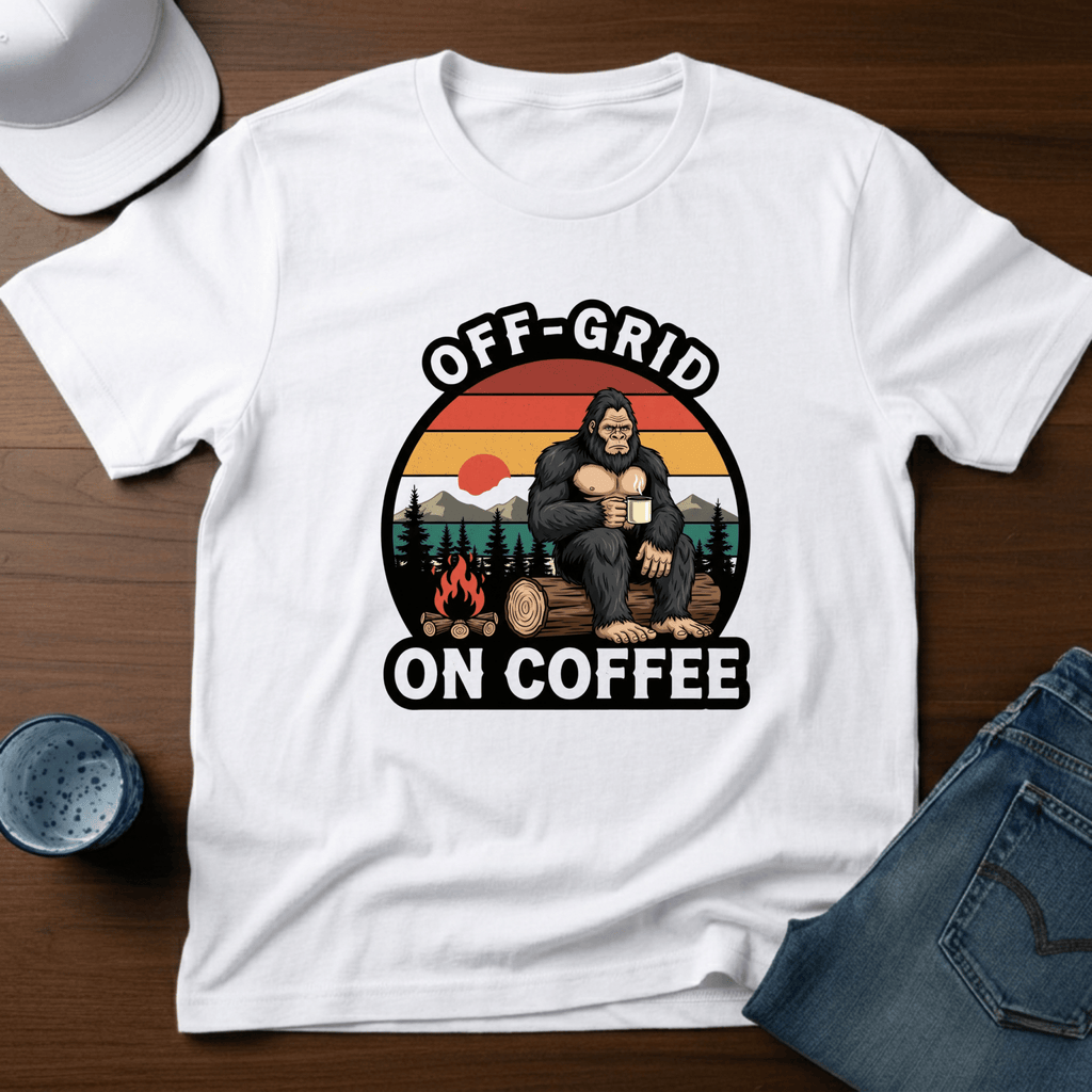 Off - Grid On Coffee T-Shirt - Deadpan Outdoors Co.