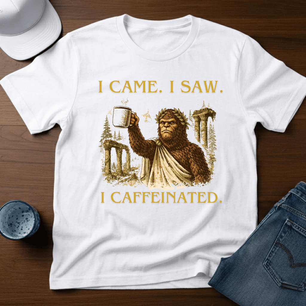 I Came. I Saw. I Caffeinated T-Shirt - Deadpan Outdoors Co.