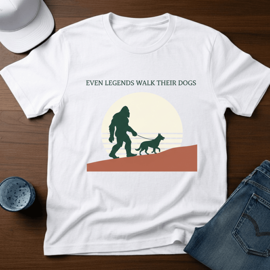 Even Legends Walk Their Dogs T-Shirt - Deadpan Outdoors Co.
