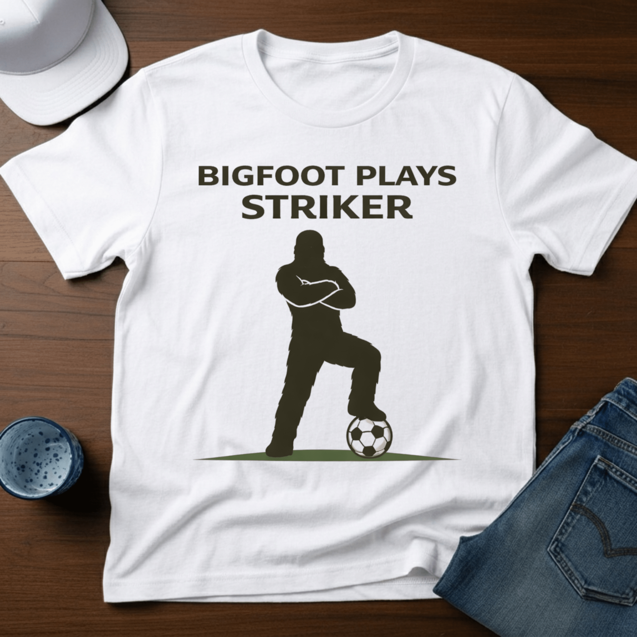 Bigfoot Plays Striker T-Shirt - Deadpan Outdoors Co.