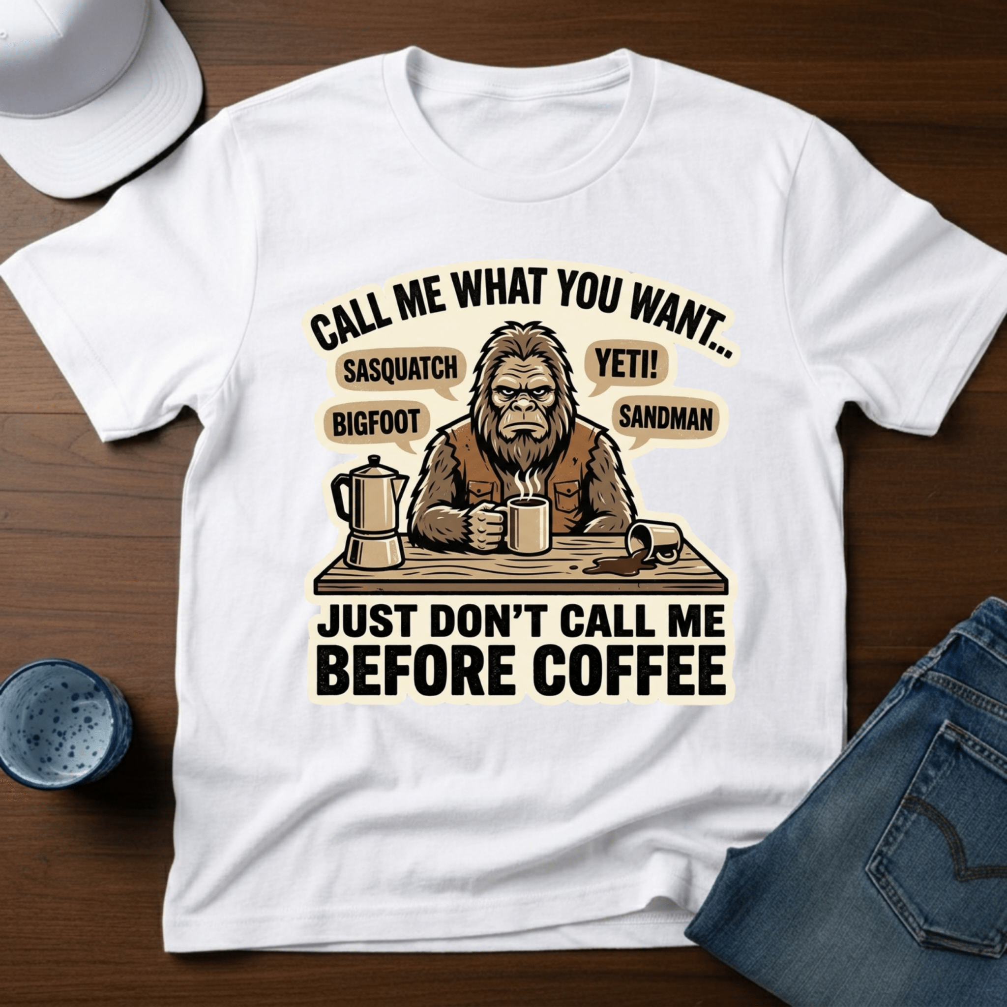Call Me What You Want...Just Don't Call Me Before Coffee T-Shirt - Deadpan Outdoors Co.