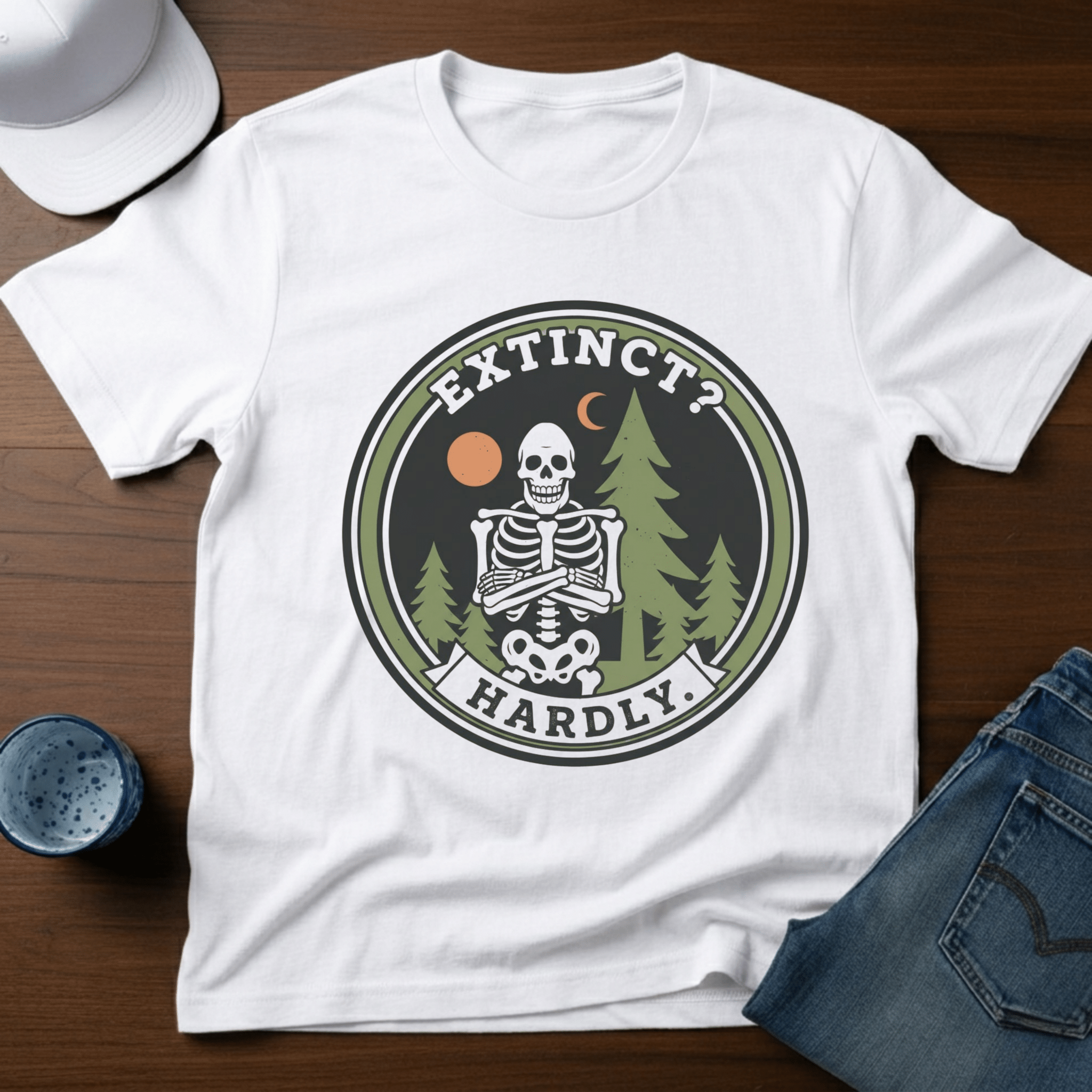 Extinct? Hardly T-Shirt - Deadpan Outdoors Co.