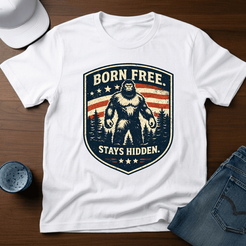 Born Free. Stays Hidden. T-Shirt - Deadpan Outdoors Co.