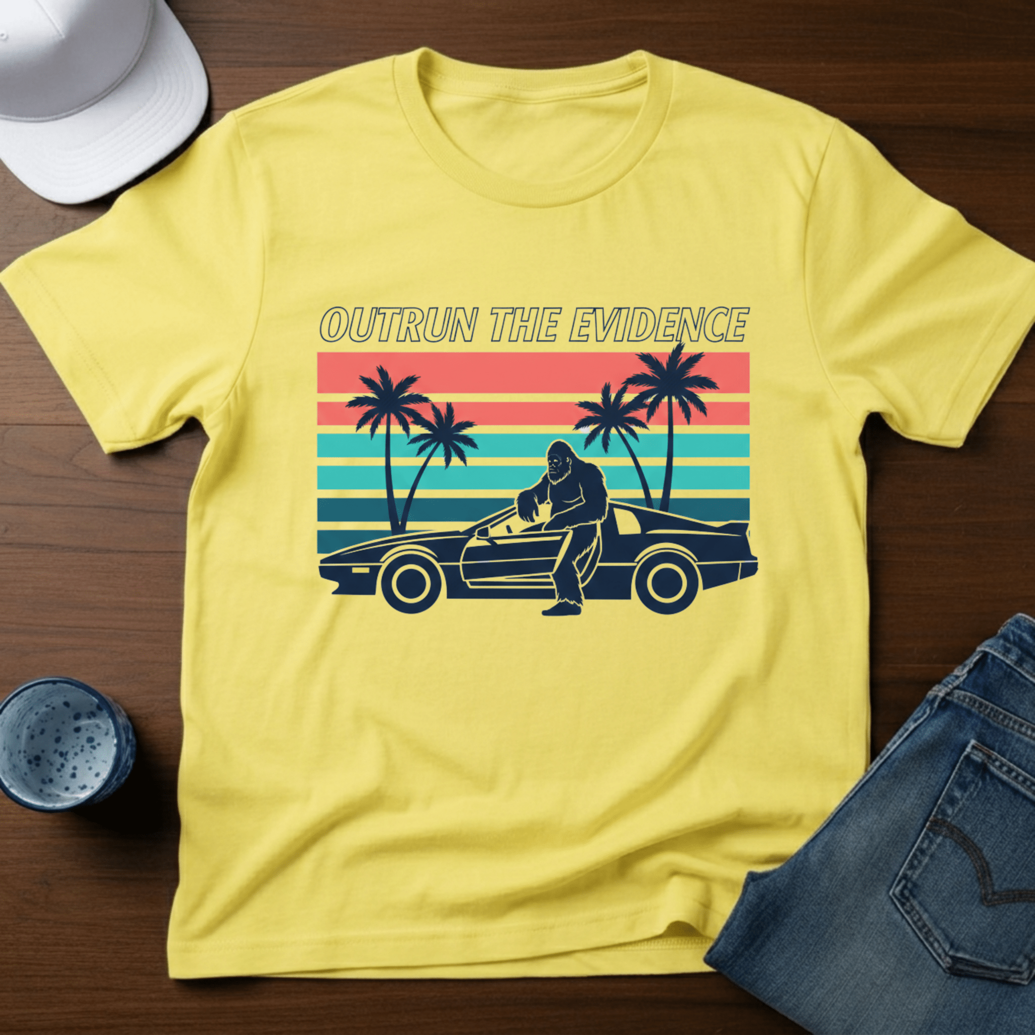 Outrun The Evidence T-Shirt - Deadpan Outdoors Co.