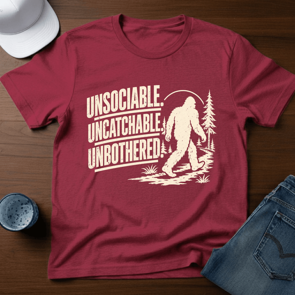 Unsociable. Uncatchable. Unbothered. T-Shirt - Deadpan Outdoors Co.