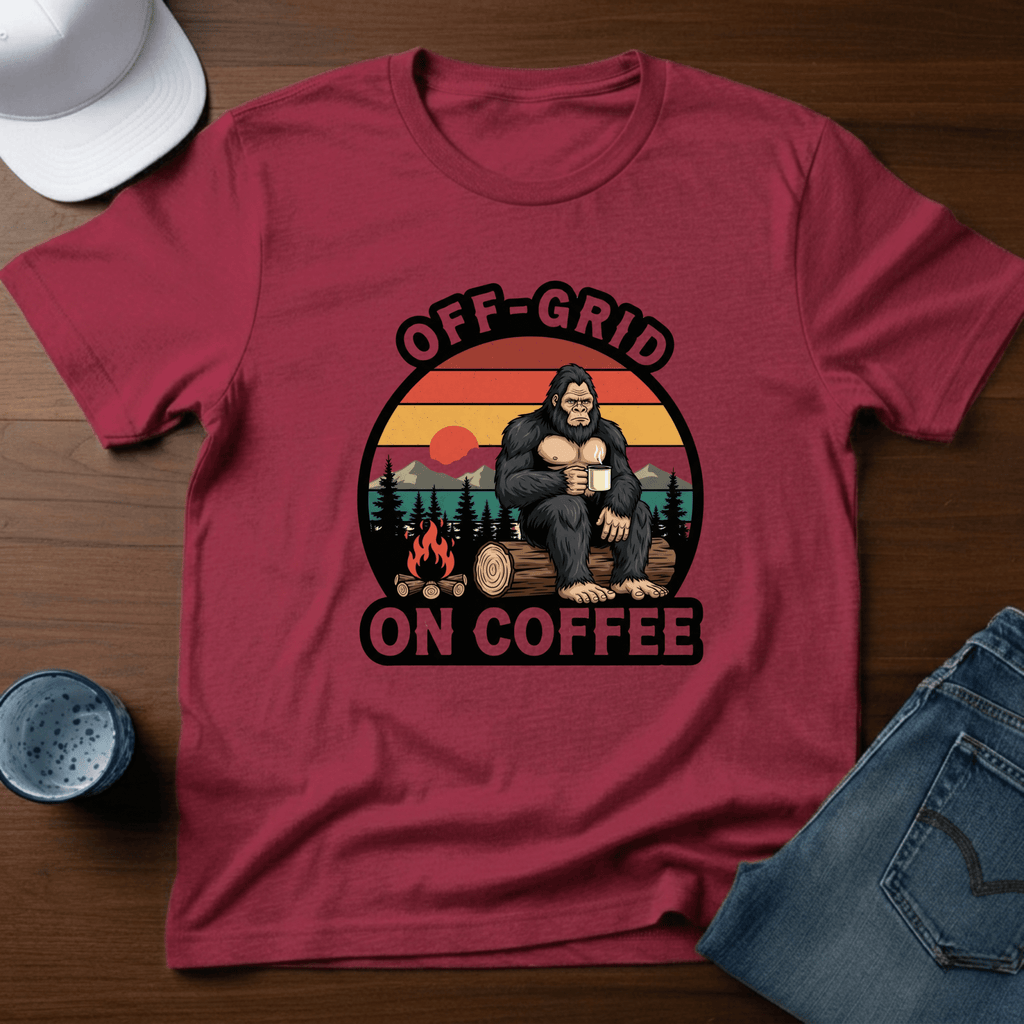 Off - Grid On Coffee T-Shirt - Deadpan Outdoors Co.