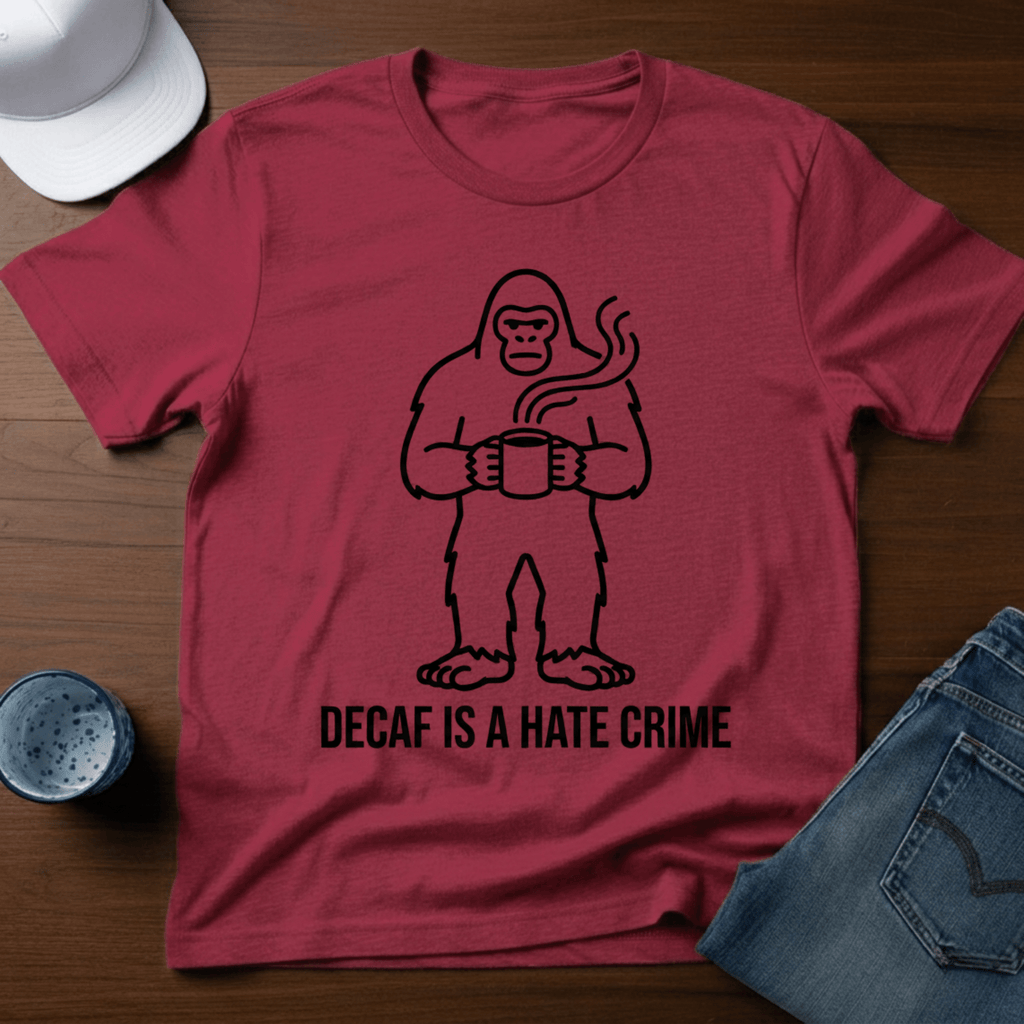 Decaf Is A Hate Crime T-Shirt - Deadpan Outdoors Co.