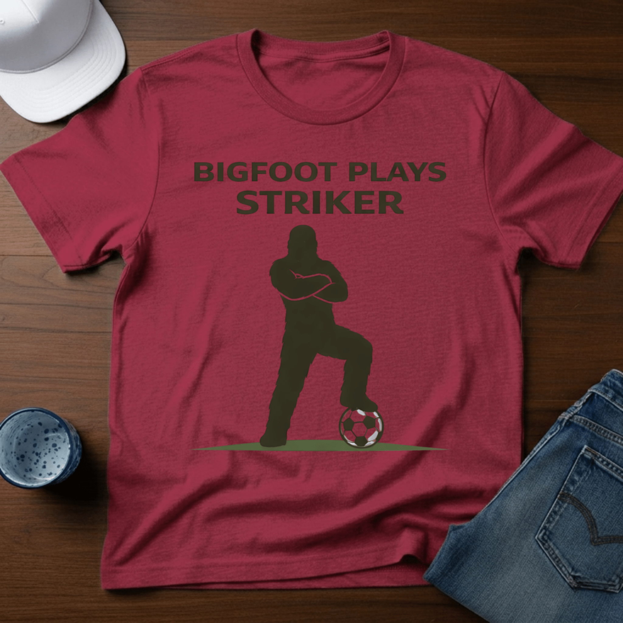 Bigfoot Plays Striker T-Shirt - Deadpan Outdoors Co.