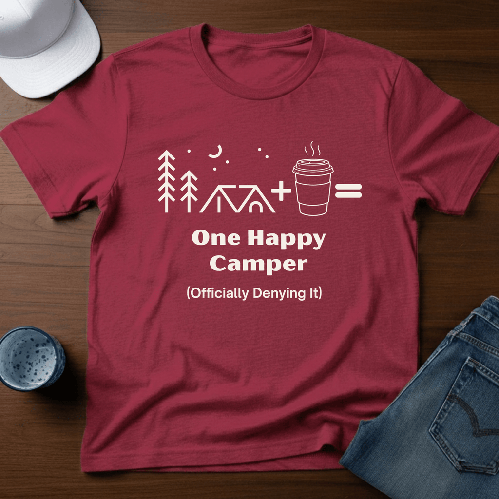 One Happy Camper - (Officially Denying It) T-Shirt - Deadpan Outdoors Co.
