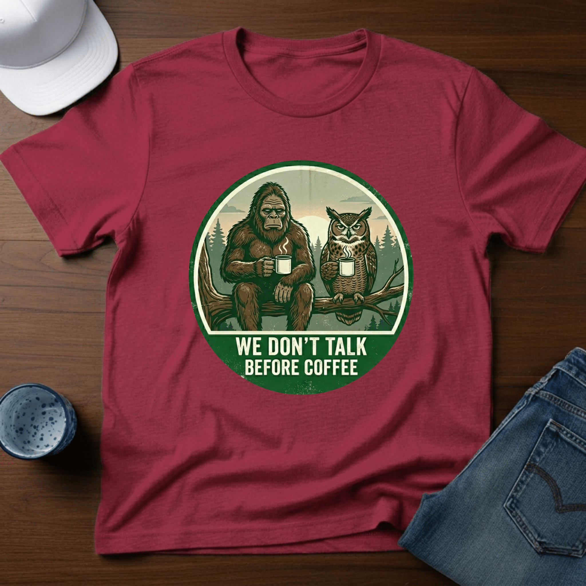 We Don't Talk Before Coffee T-Shirt - Deadpan Outdoors Co.