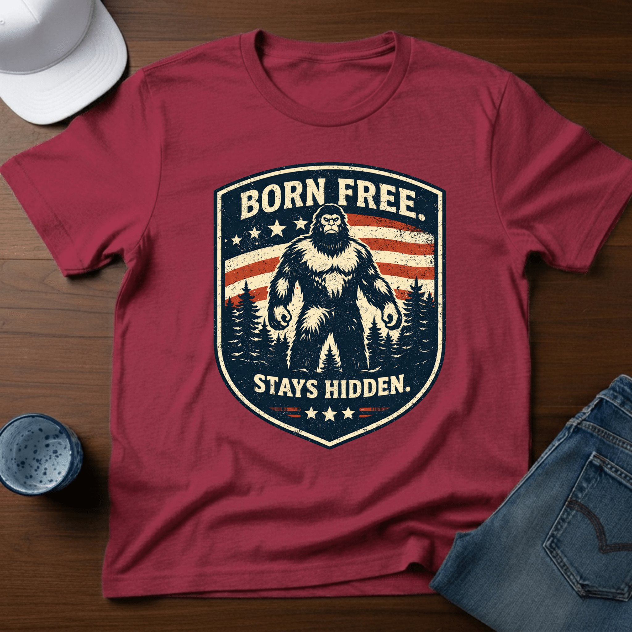 Born Free. Stays Hidden. T-Shirt - Deadpan Outdoors Co.