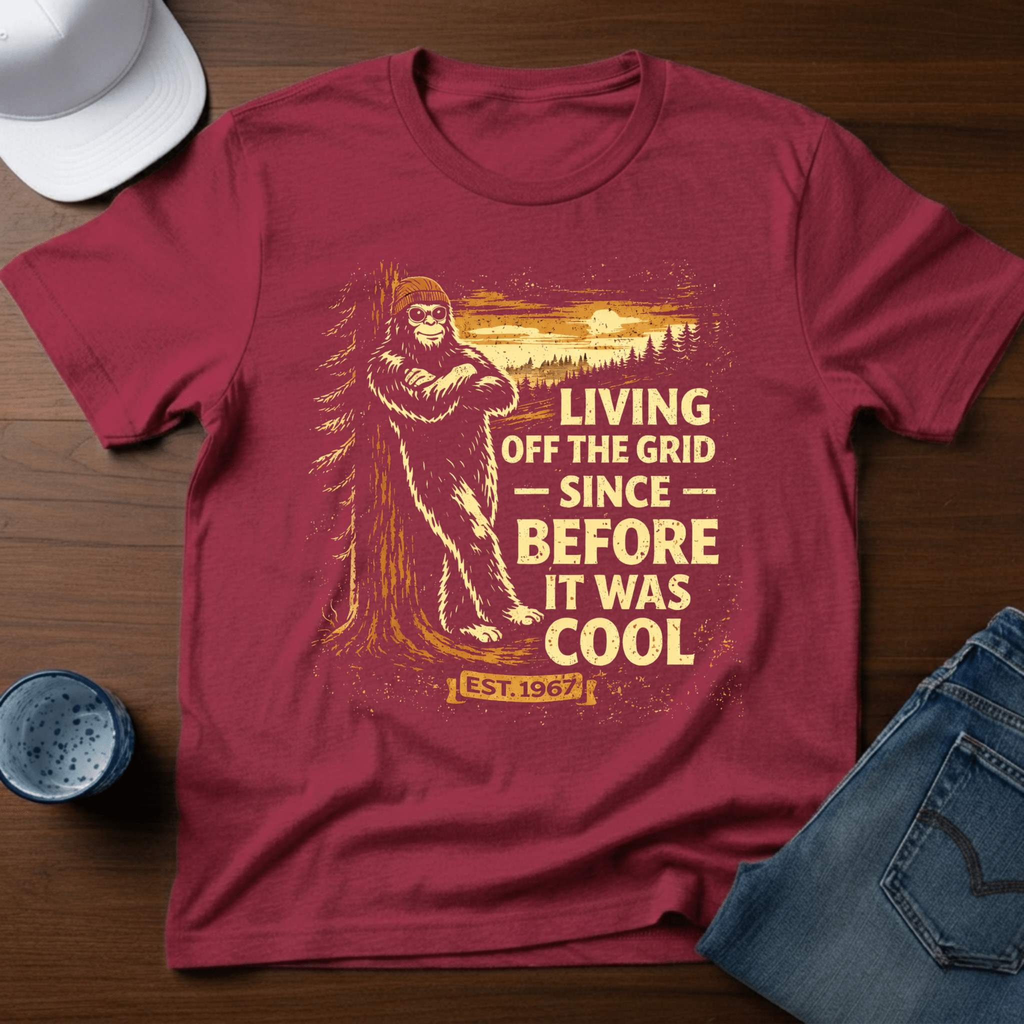 Living Off The Grid Since Before It Was Cool T-Shirt - Deadpan Outdoors Co.