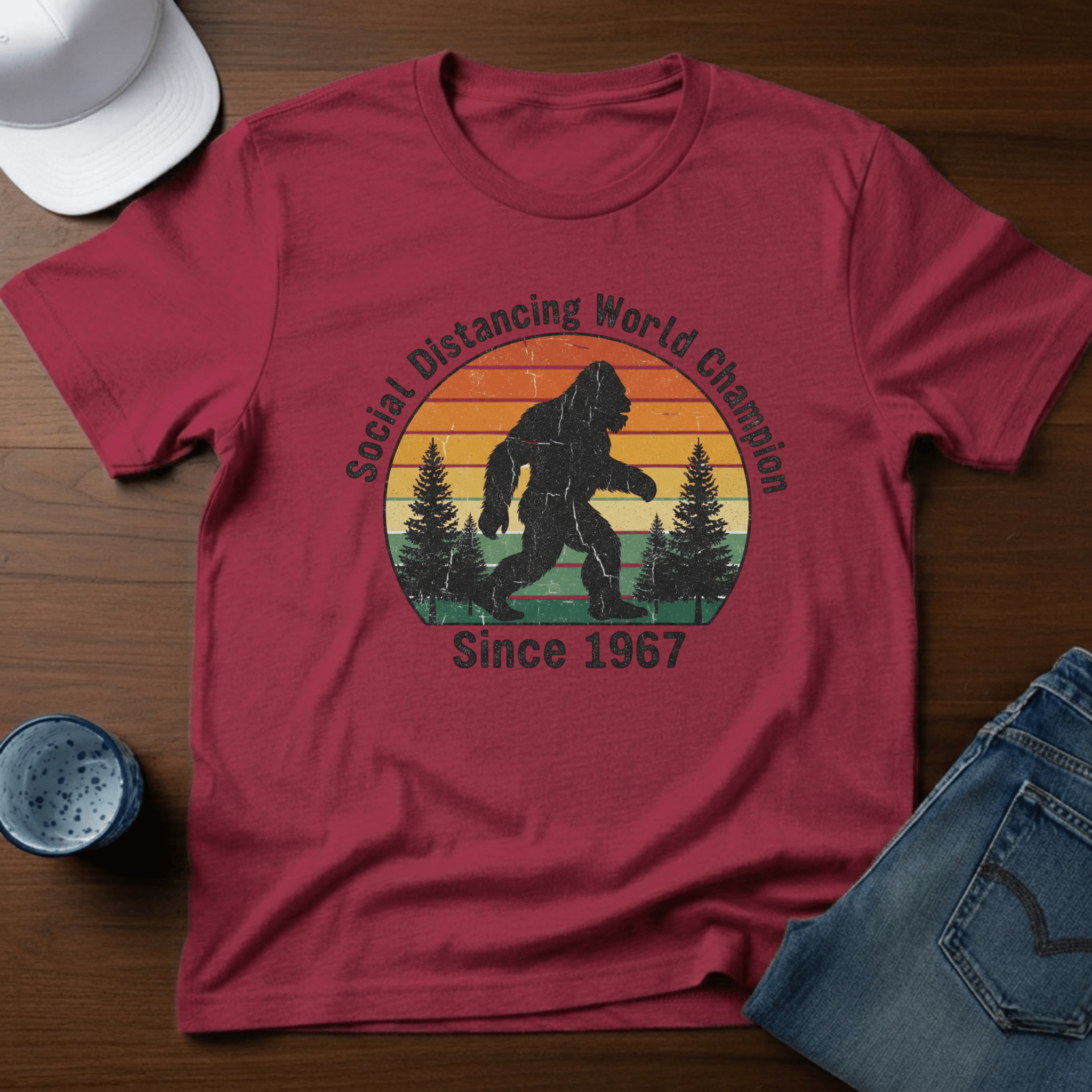 Social Distancing World Champion T-Shirt - Deadpan Outdoors Co.