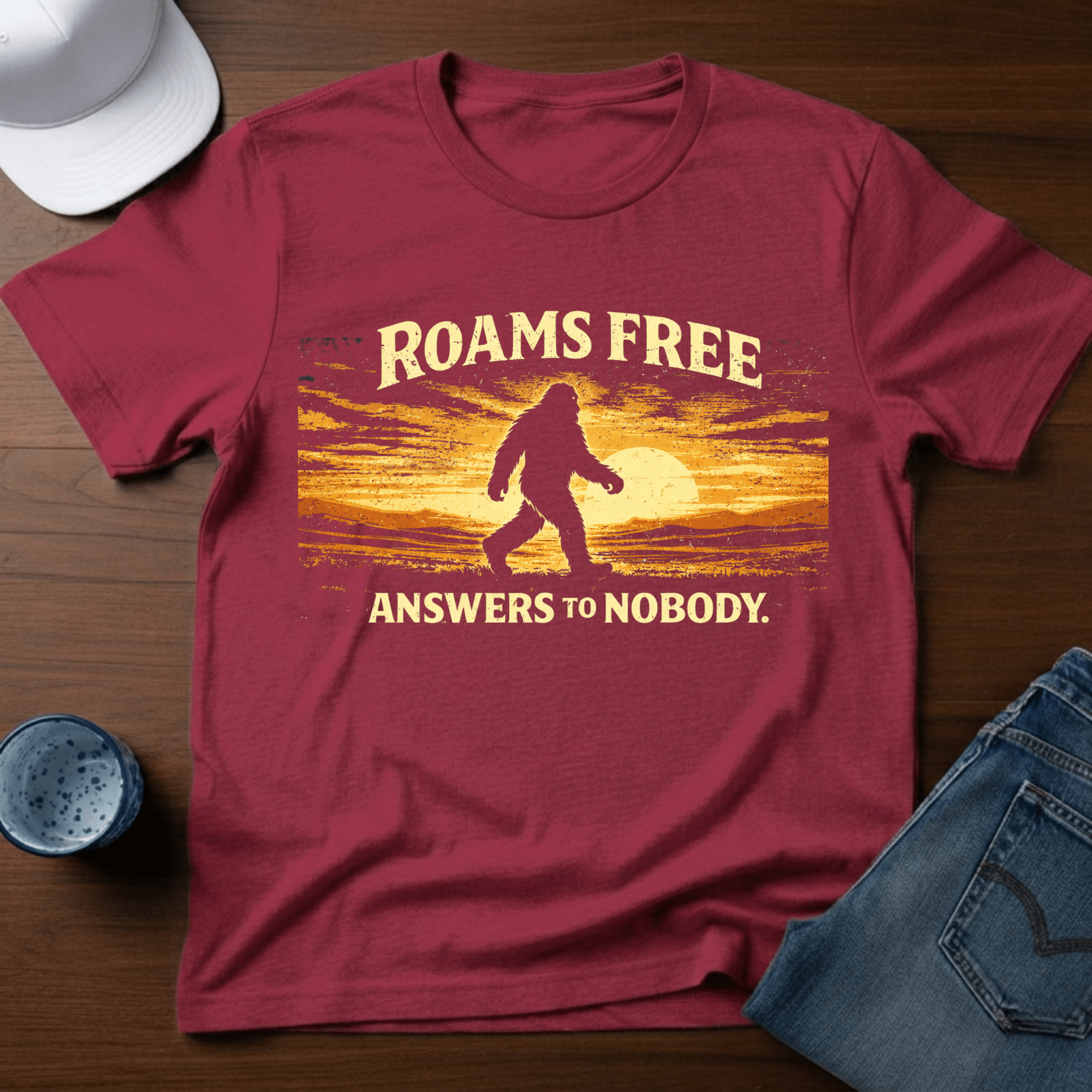 Roams Free - Answers To Nobody. T-Shirt - Deadpan Outdoors Co.