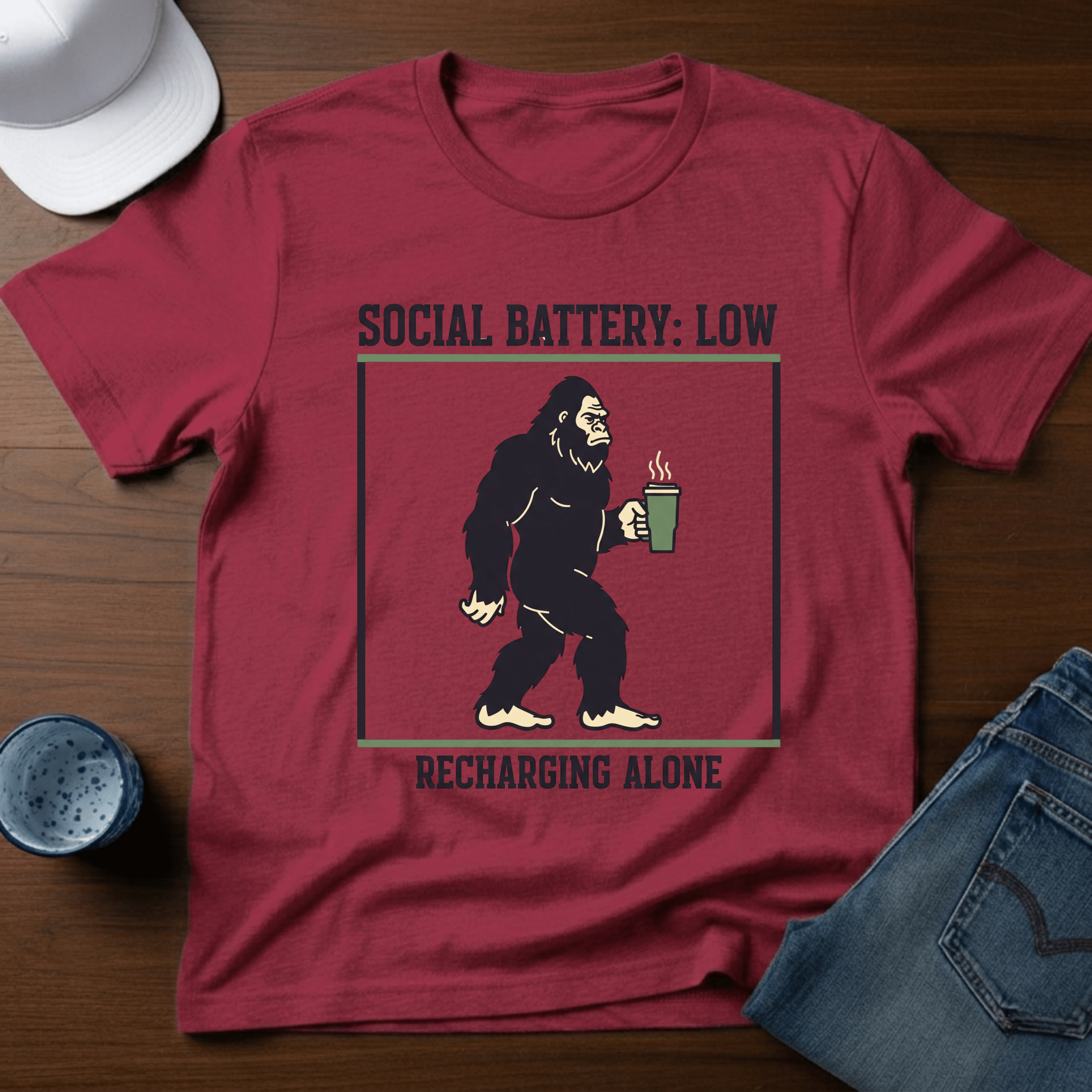Social Battery Low T-Shirt - Deadpan Outdoors Co.