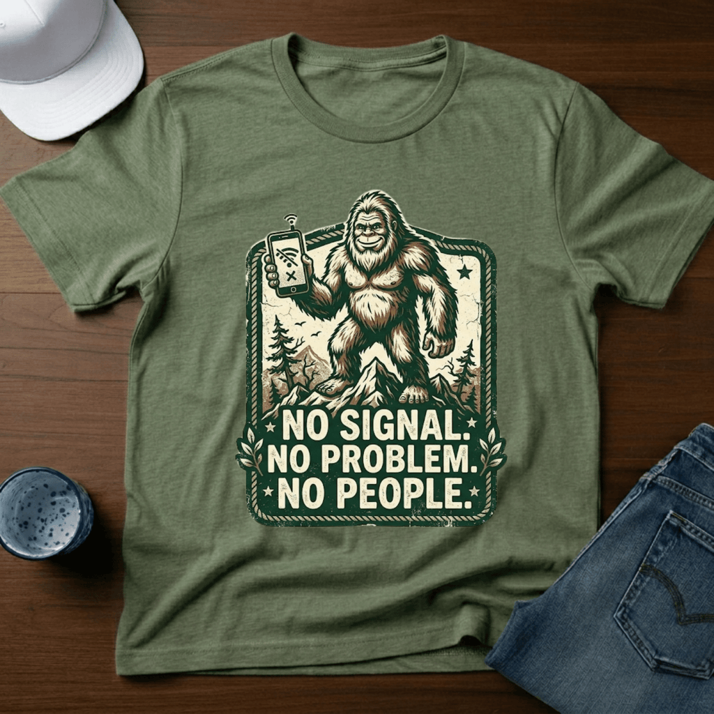 No Signal. No Problem. No People. T-Shirt - Deadpan Outdoors Co.