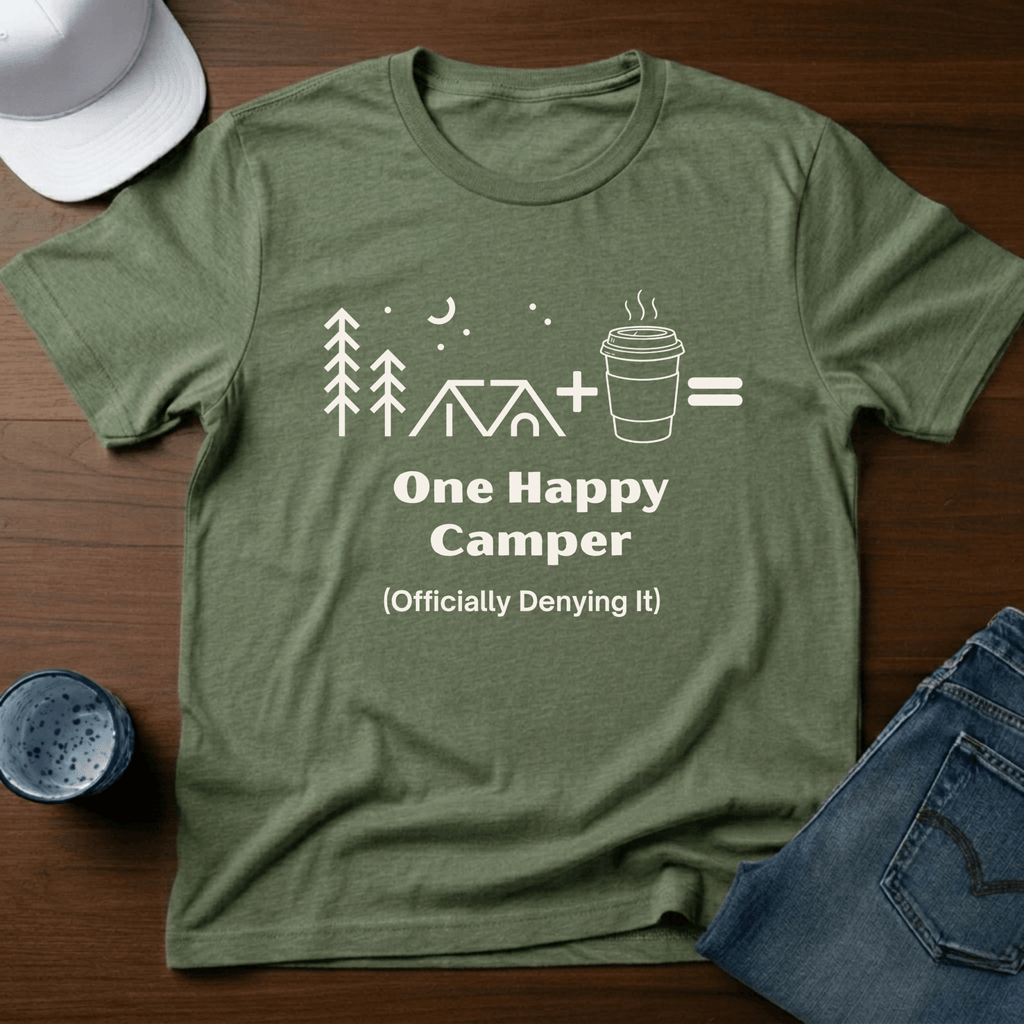 One Happy Camper - (Officially Denying It) T-Shirt - Deadpan Outdoors Co.