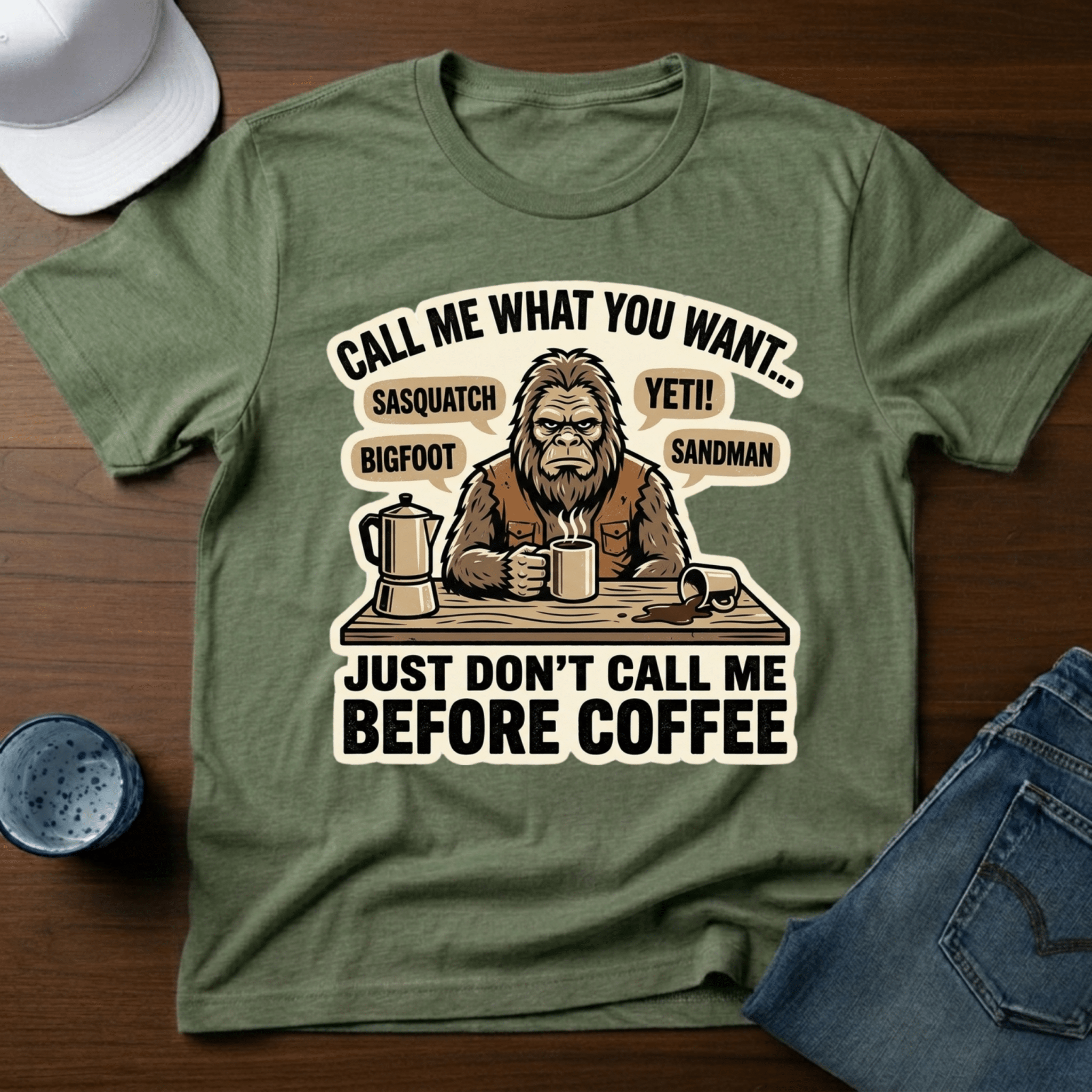 Call Me What You Want...Just Don't Call Me Before Coffee T-Shirt - Deadpan Outdoors Co.