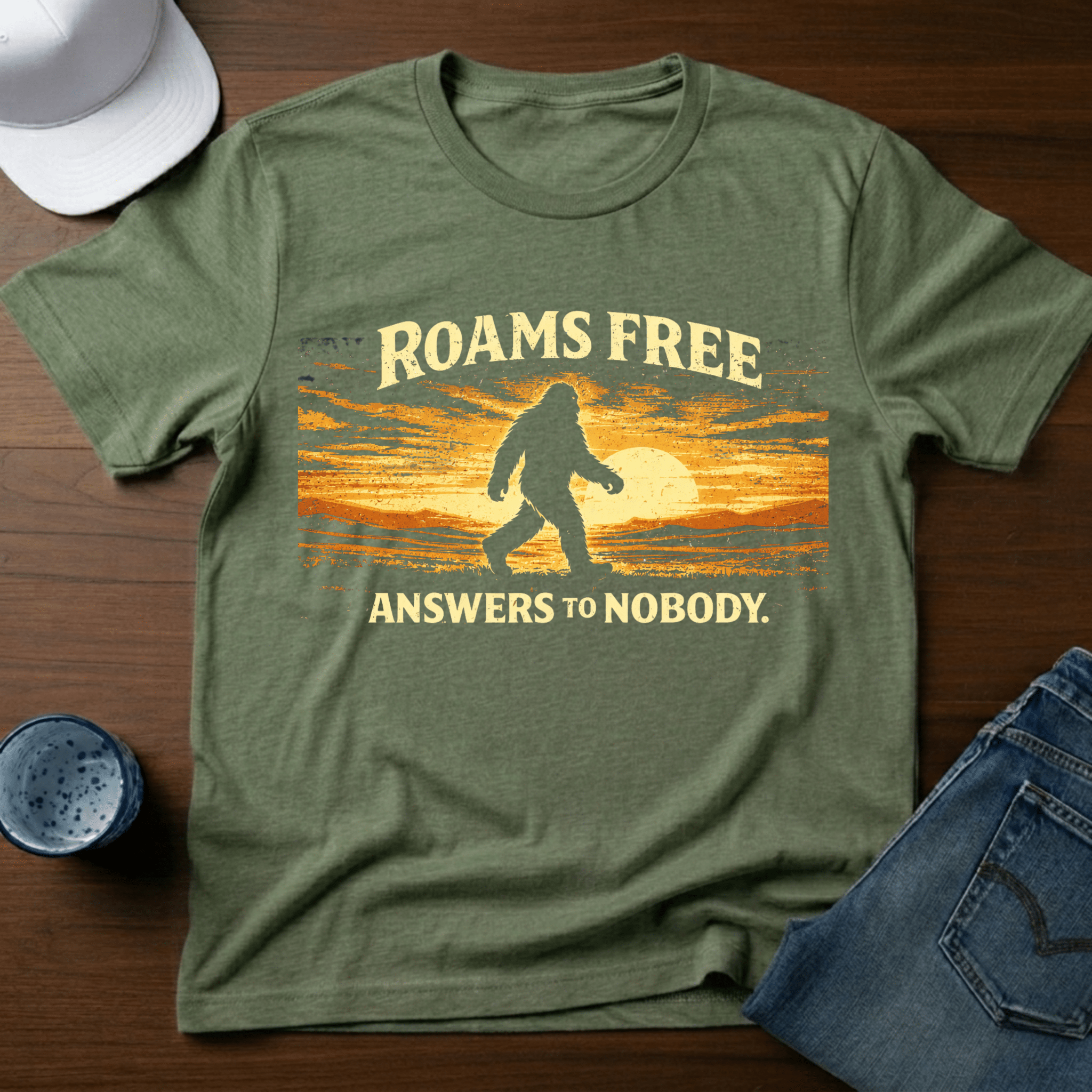 Roams Free - Answers To Nobody. T-Shirt - Deadpan Outdoors Co.