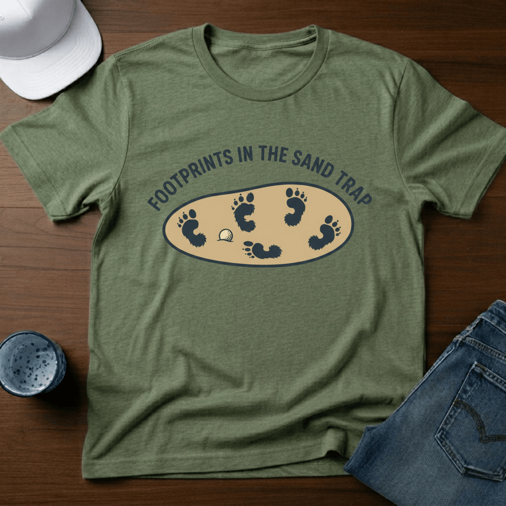 Footprints In The Sandtrap T-Shirt - Deadpan Outdoors Co.