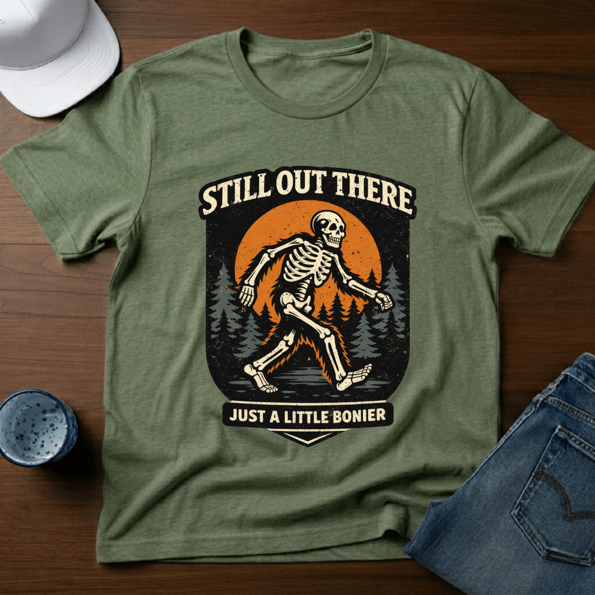 Still Out There Just A Little Bonier T-Shirt - Deadpan Outdoors Co.