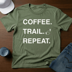 Coffee. Trail. Repeat. T-Shirt - Deadpan Outdoors Co.