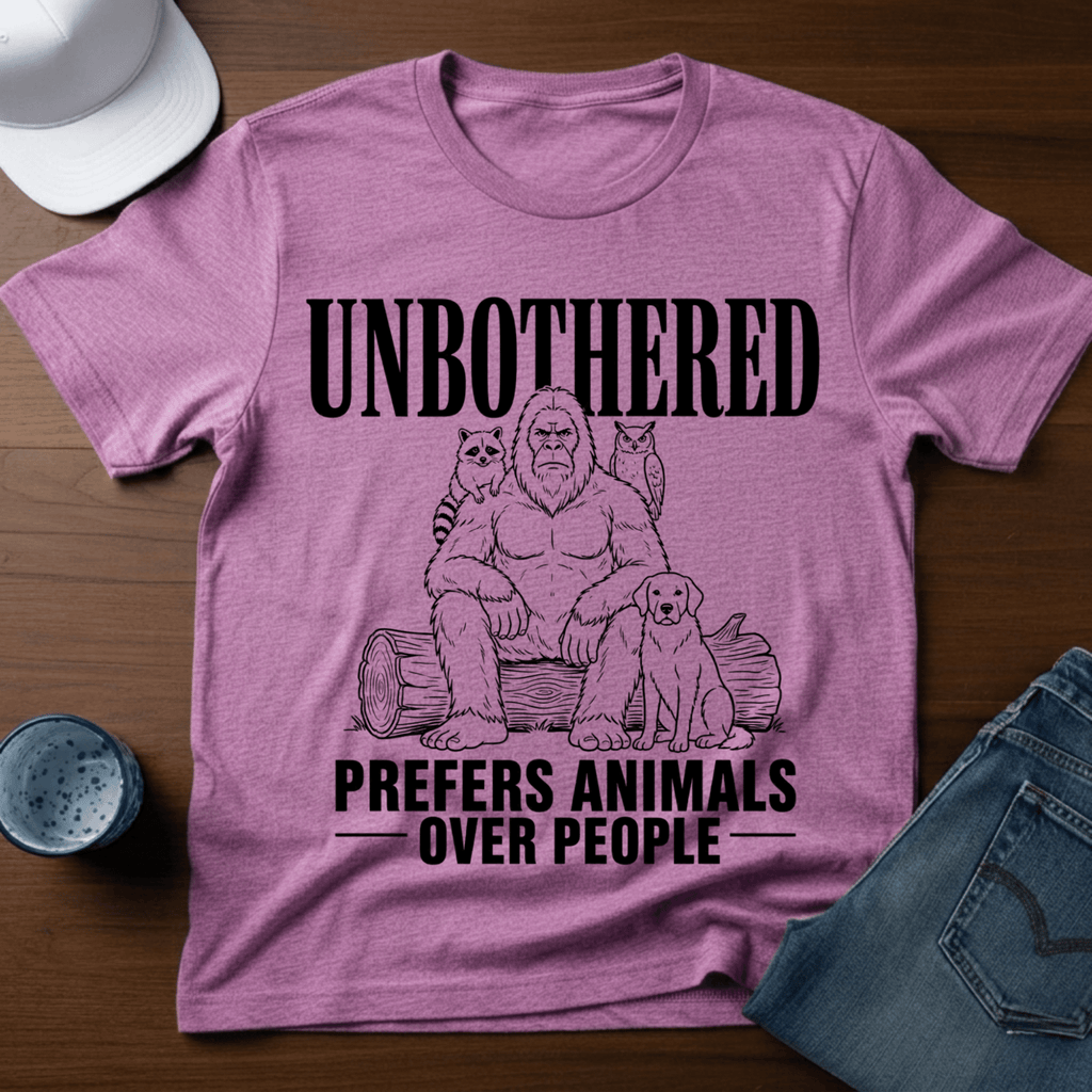 Unbothered - Prefers Animals Over People T-Shirt - Deadpan Outdoors Co.