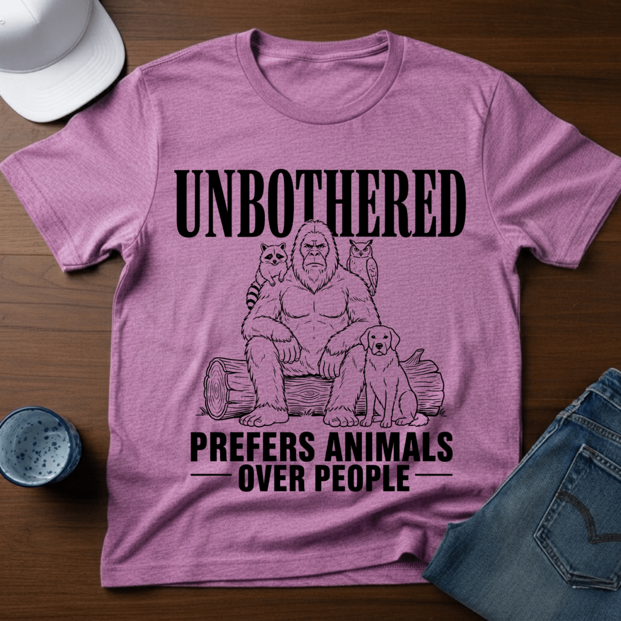 Unbothered - Prefers Animals Over People T-Shirt - Deadpan Outdoors Co.
